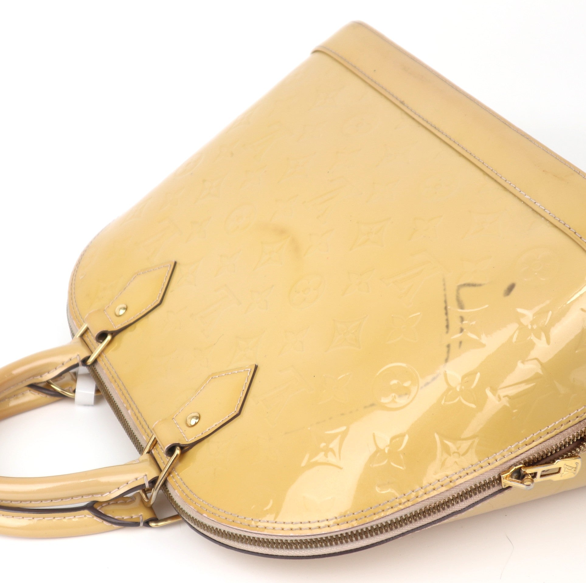 C1026 Louis Vuitton Handbag Alma PM Yellow Monogram Vernis Citrine-Pre Owned