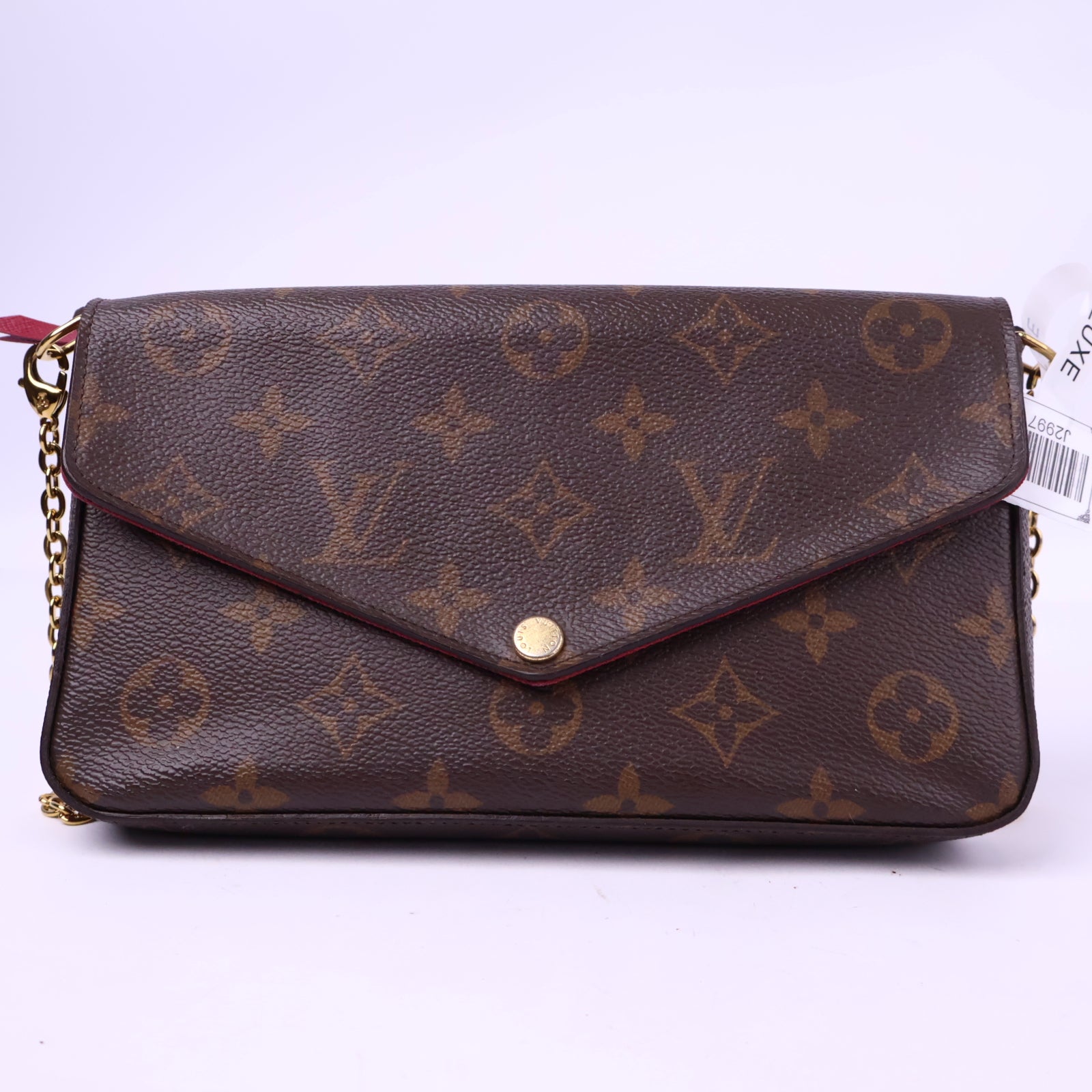 J2997 Louis Vuitton Mini Bag Felicie Pochette Monogram Canvas | Pre-Owned Like New Brown Monogram Canvas