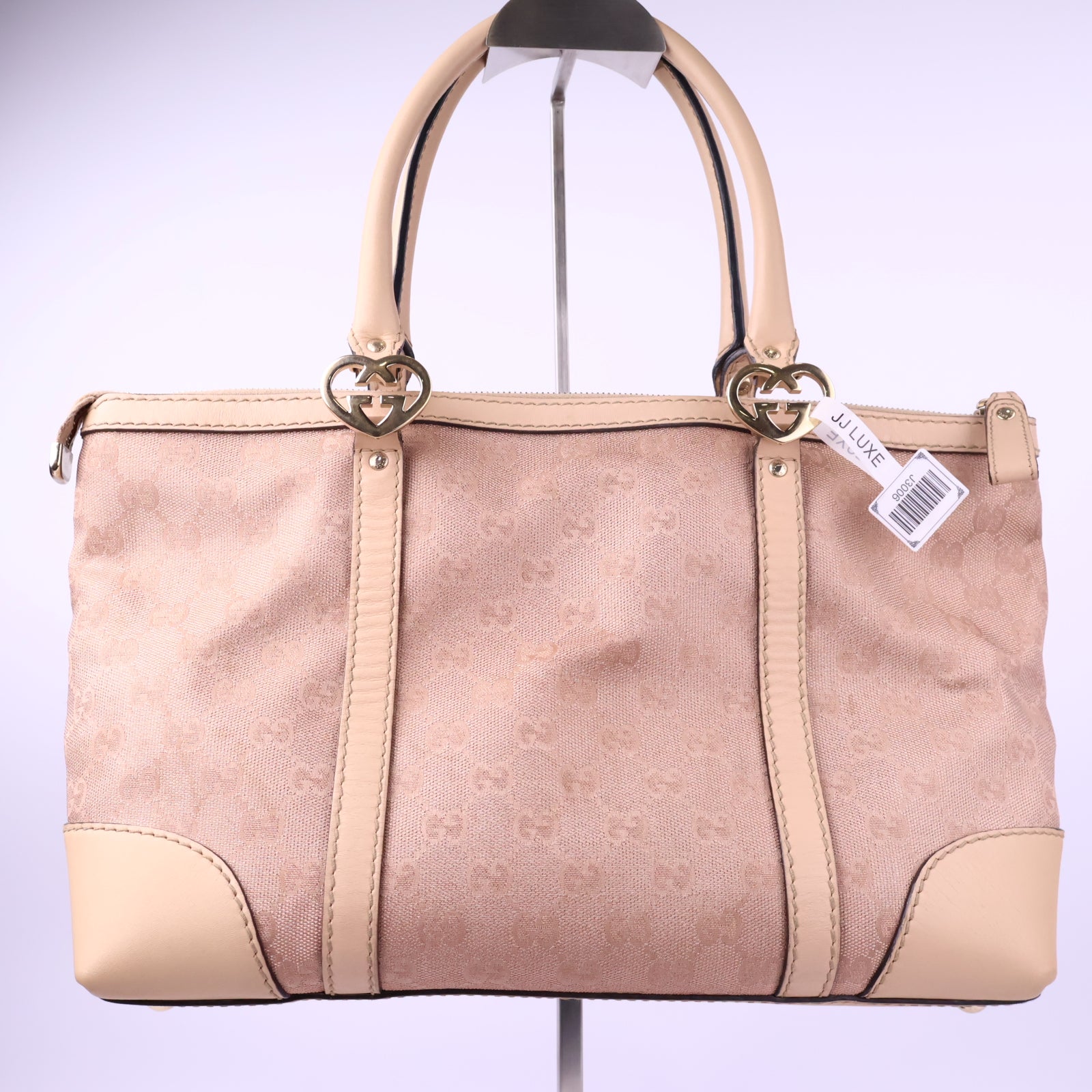 J3006 Gucci Tote Bag GG Metallic Canvas Lovely Tote | Pre-Owned Like New Metallic GG Canvas, Metallic canvas