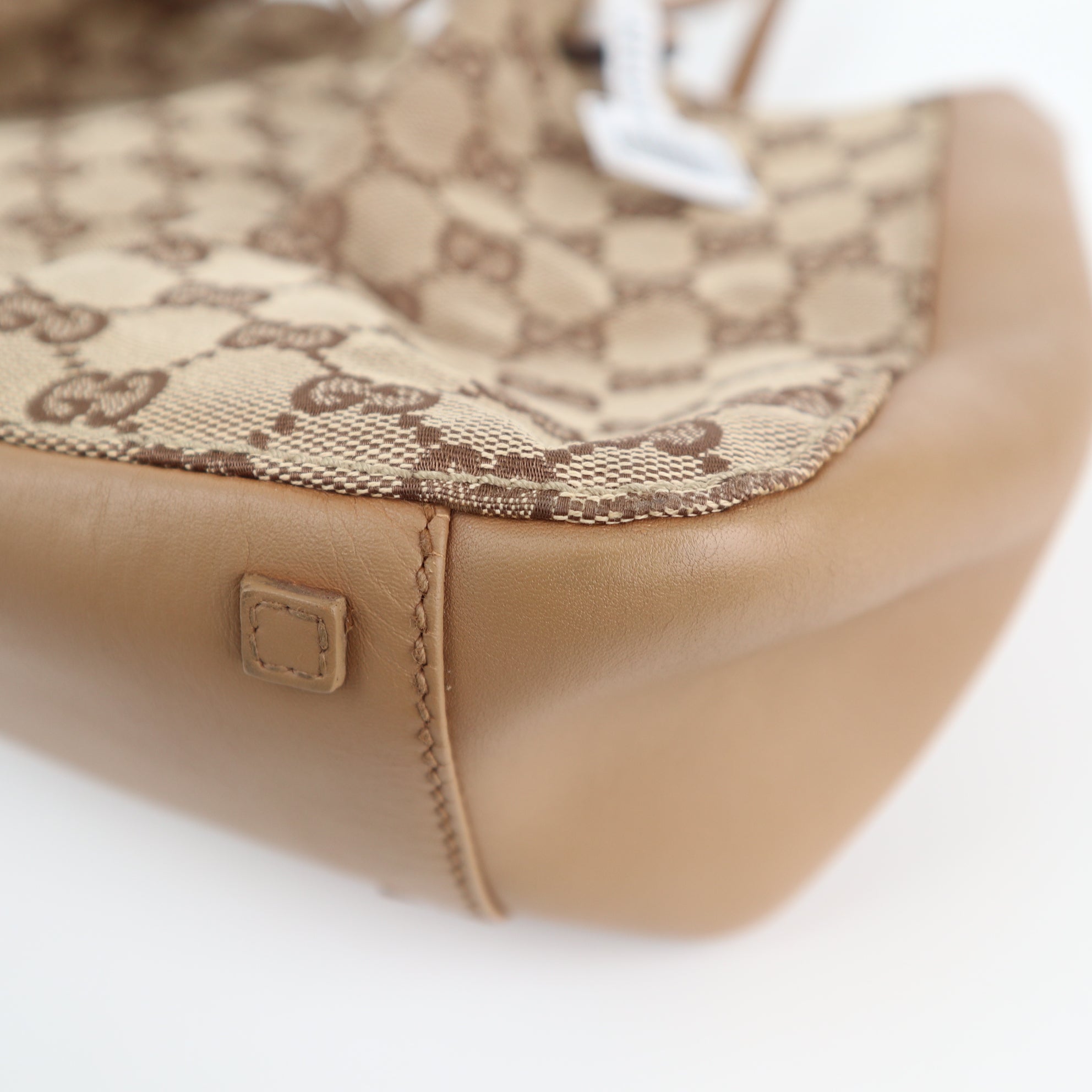 C2428 Gucci Tote Bag GG Canvas Ring Bucket Bag / Reversible Tote | Pre-Owned Very Good Brown Canvas/GG Canvas