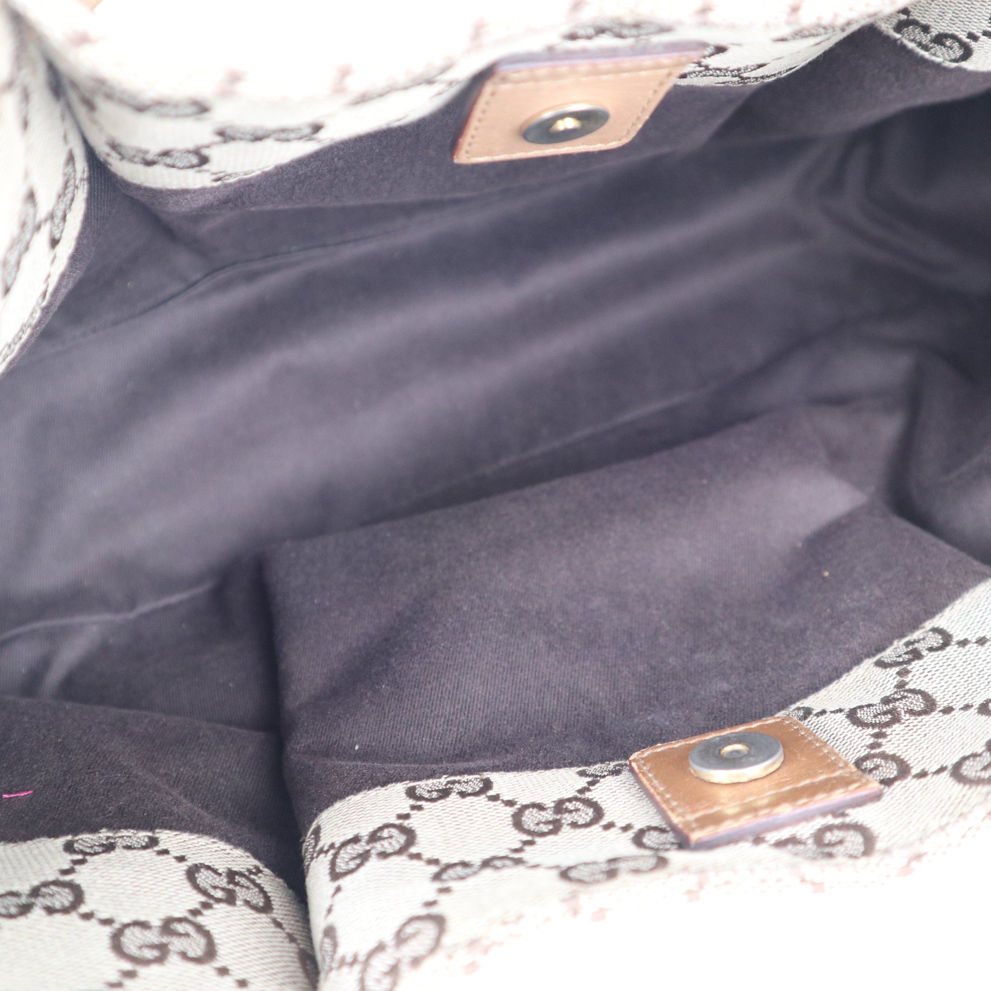 C2428 Gucci Tote Bag GG Canvas Ring Bucket Bag / Reversible Tote | Pre-Owned Very Good Brown Canvas/GG Canvas