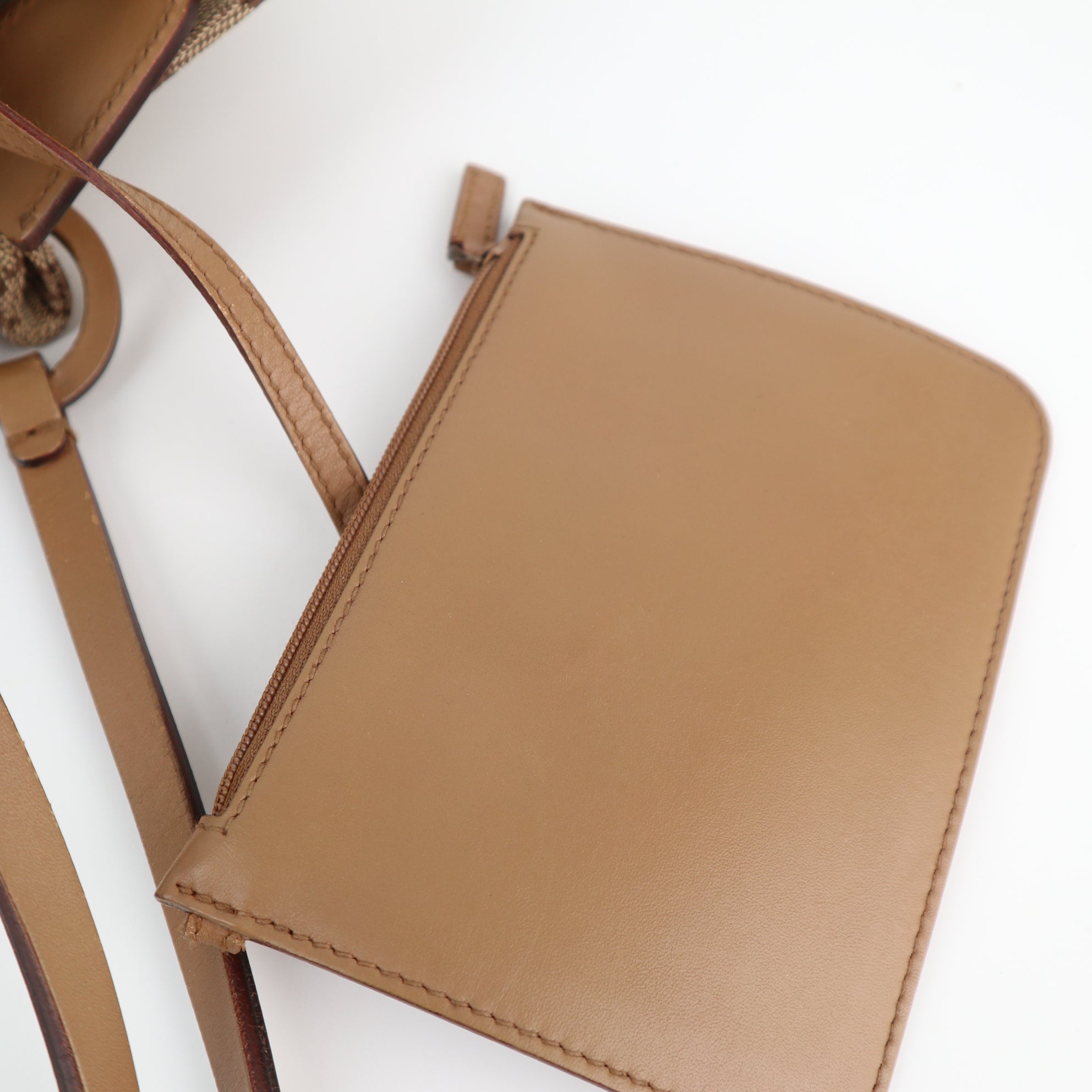C2428 Gucci Tote Bag GG Canvas Ring Bucket Bag / Reversible Tote | Pre-Owned Very Good Brown Canvas/GG Canvas