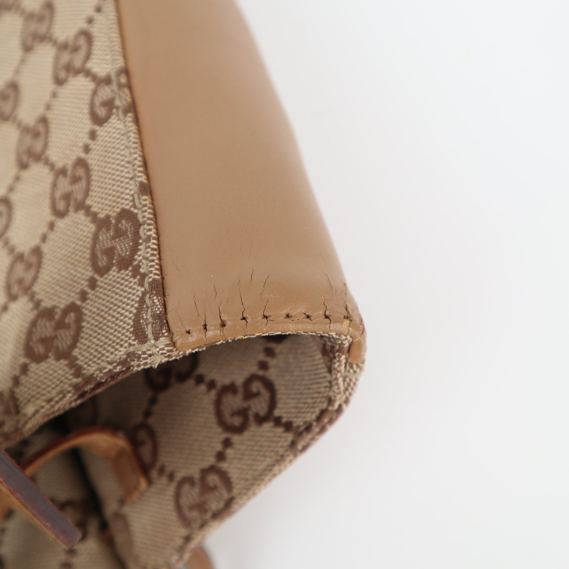 C2428 Gucci Tote Bag GG Canvas Ring Bucket Bag / Reversible Tote | Pre-Owned Very Good Brown Canvas/GG Canvas