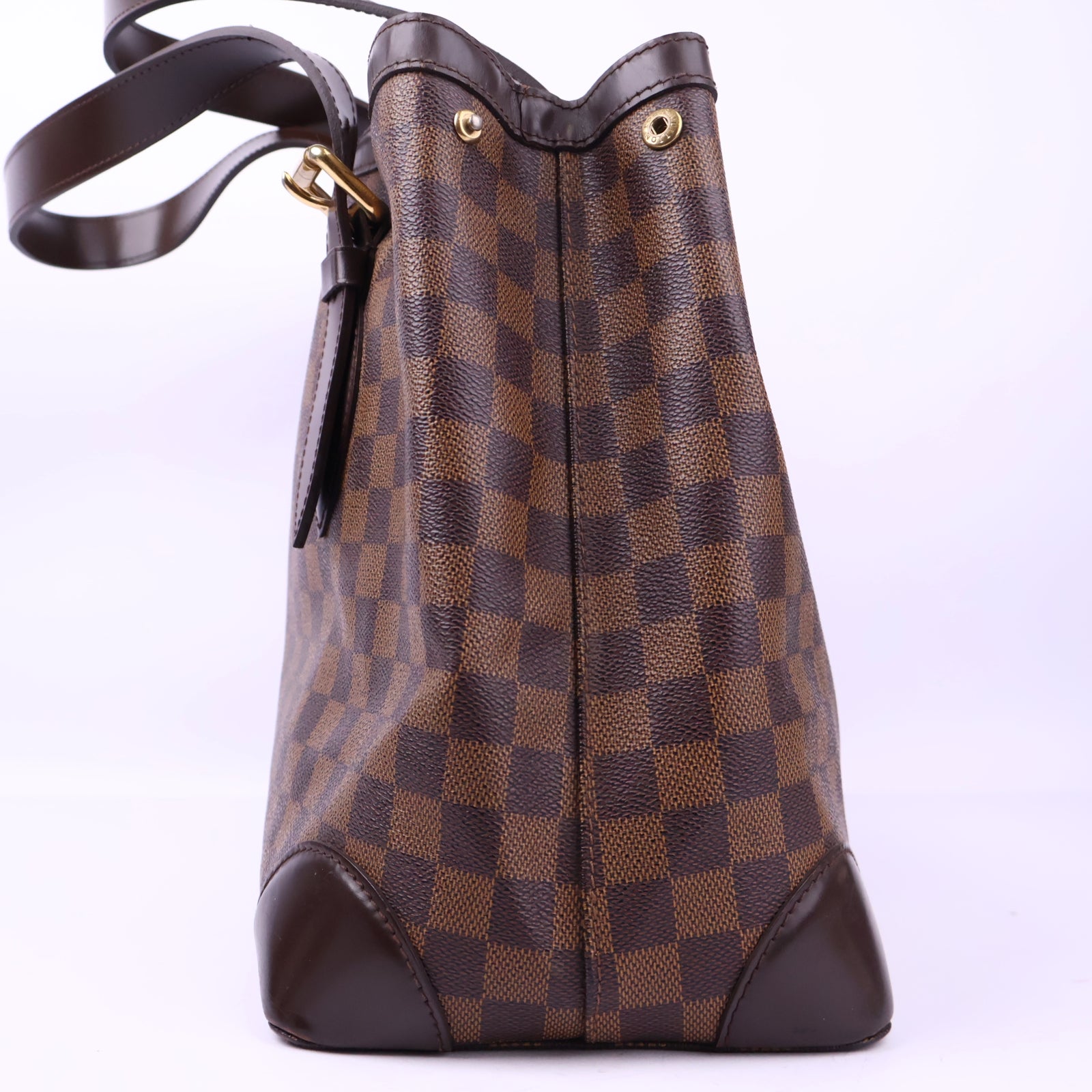 J3173R Louis Vuitton Tote Bag Hampstead MM Damier Ebene | Pre-Owned Like New Brown Coated canvas, leather trim Damier Ebene