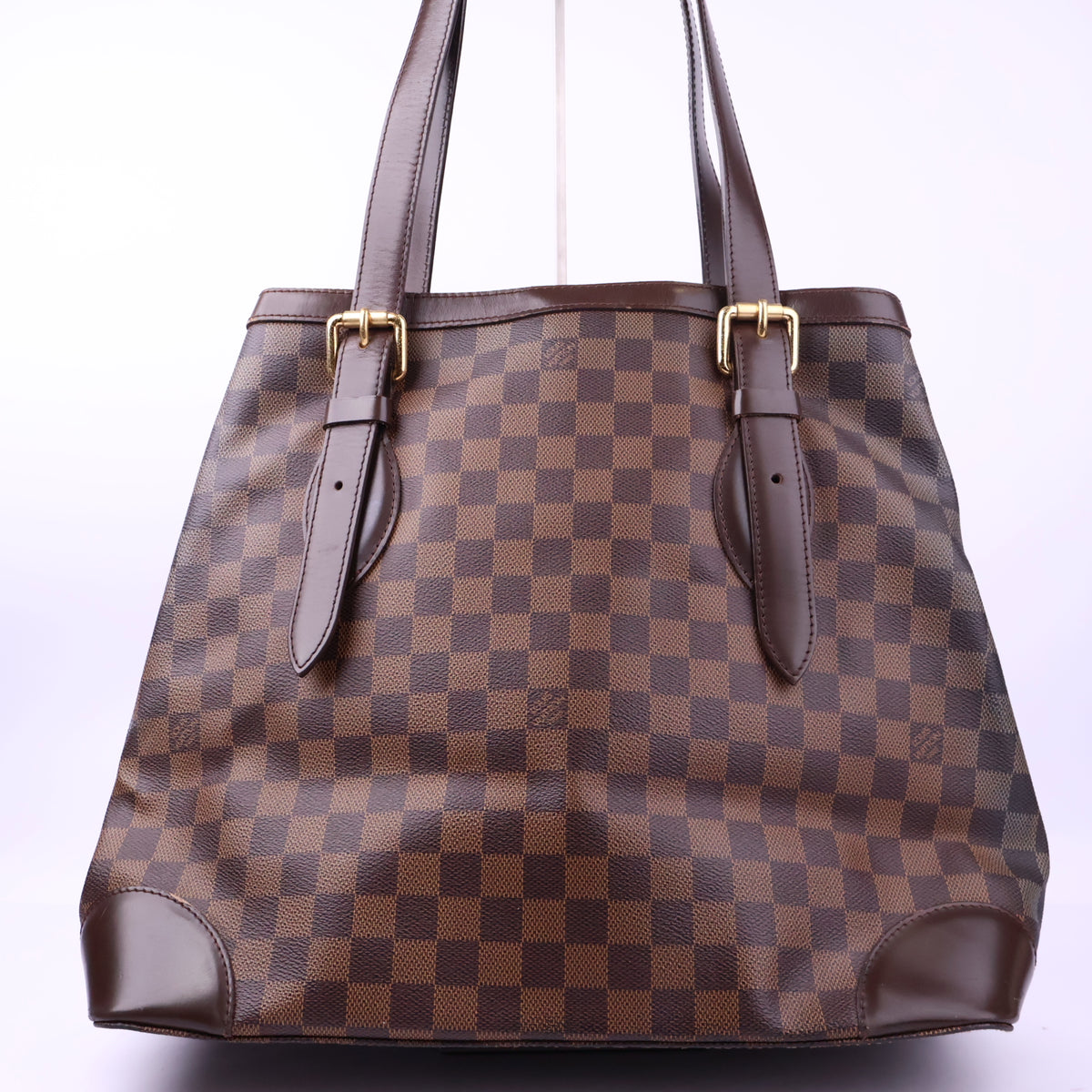 J3187 Louis Vuitton Tote Bag Hampstead MM Damier Ebene | Pre-Owned Like New Brown Coated canvas, leather trim Damier Ebene
