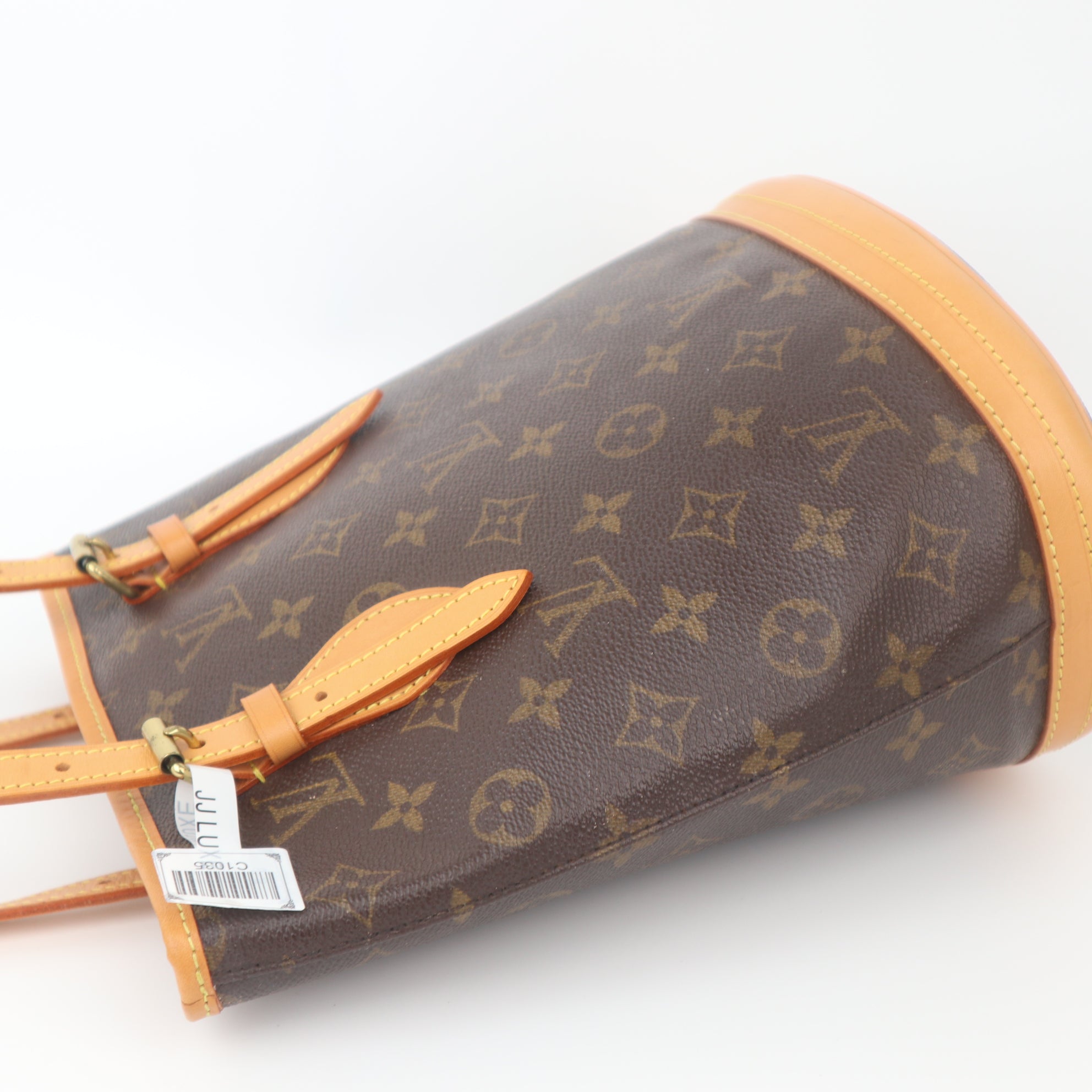C1035 Louis Vuitton Brown Monogram Petit Bucket Bag-Pre Owned