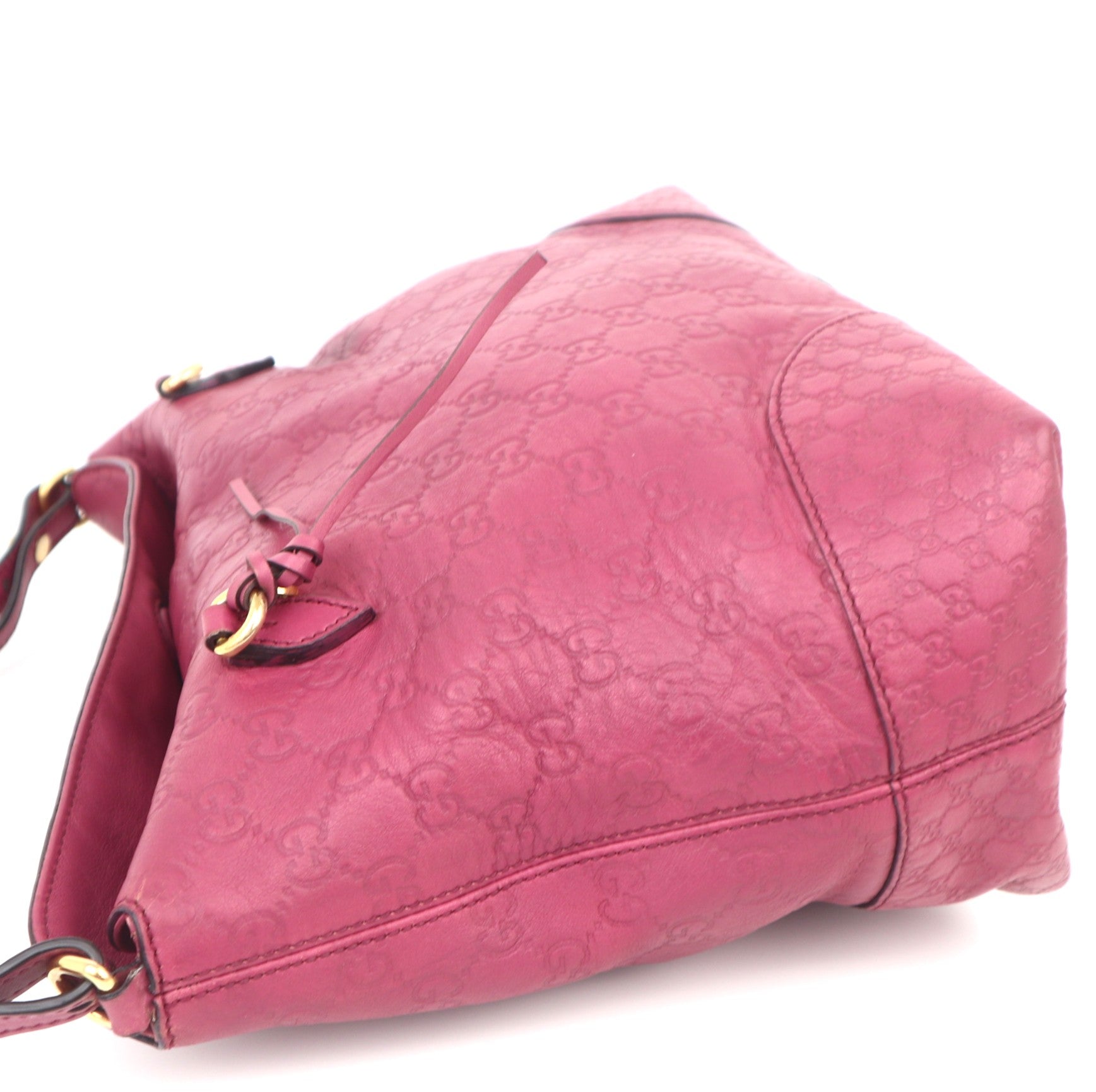 C1041 Gucci guccissima bree foldover medium pink tote bag-Pre Owned