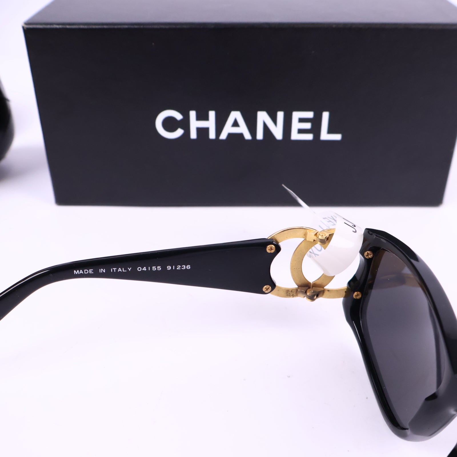 J2999 Chanel Sunglasses COCO Logos 02461 94305 | Pre-Owned Like New Black Logo Metal