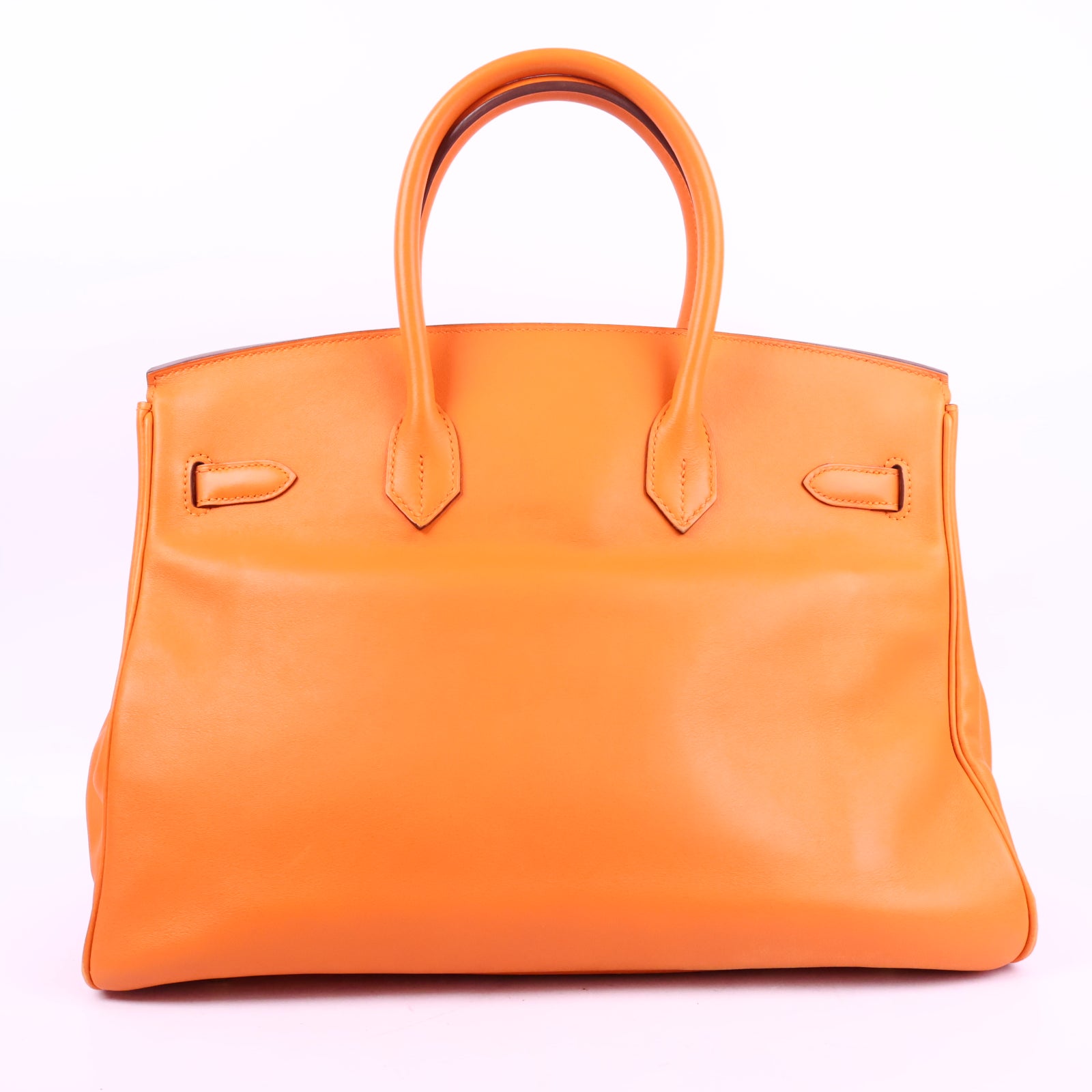 J3212 Hermes Top Handle Bag Birkin 35 | Pre-Owned Like New Orange Swift leather