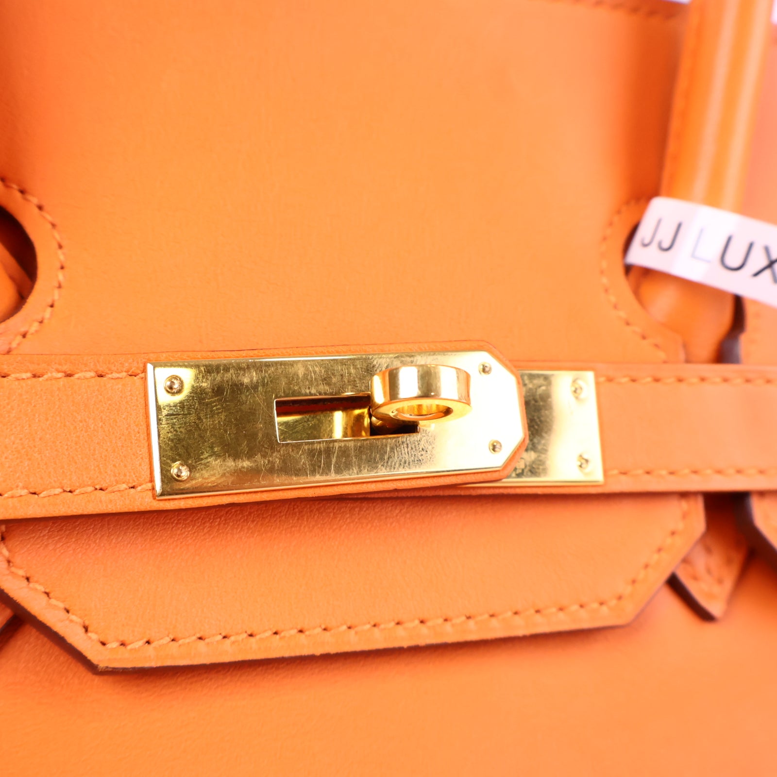 J3212 Hermes Top Handle Bag Birkin 35 | Pre-Owned Like New Orange Swift leather