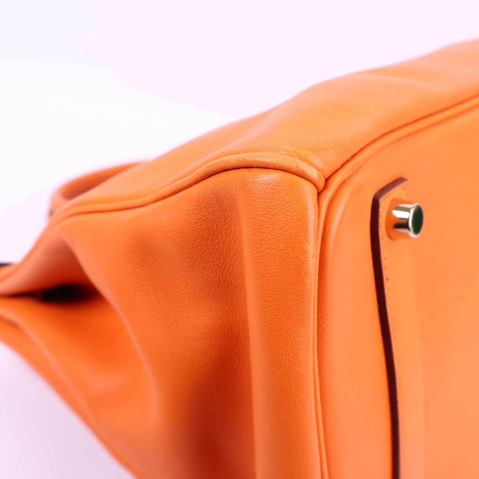 J3212 Hermes Top Handle Bag Birkin 35 | Pre-Owned Like New Orange Swift leather