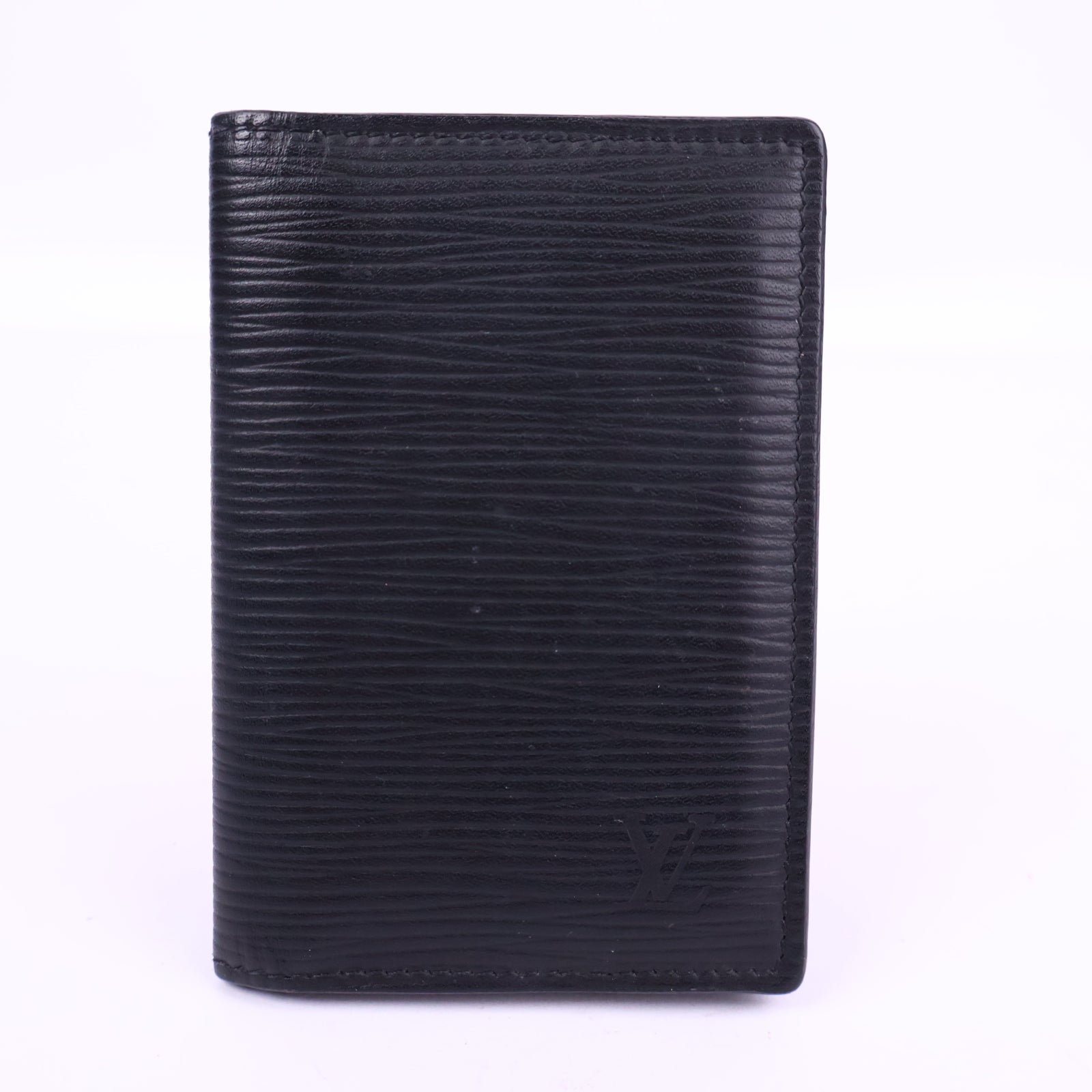 J3001 Louis Vuitton Card Holder Pocket Organizer | Pre-Owned Like New Black Epi leather