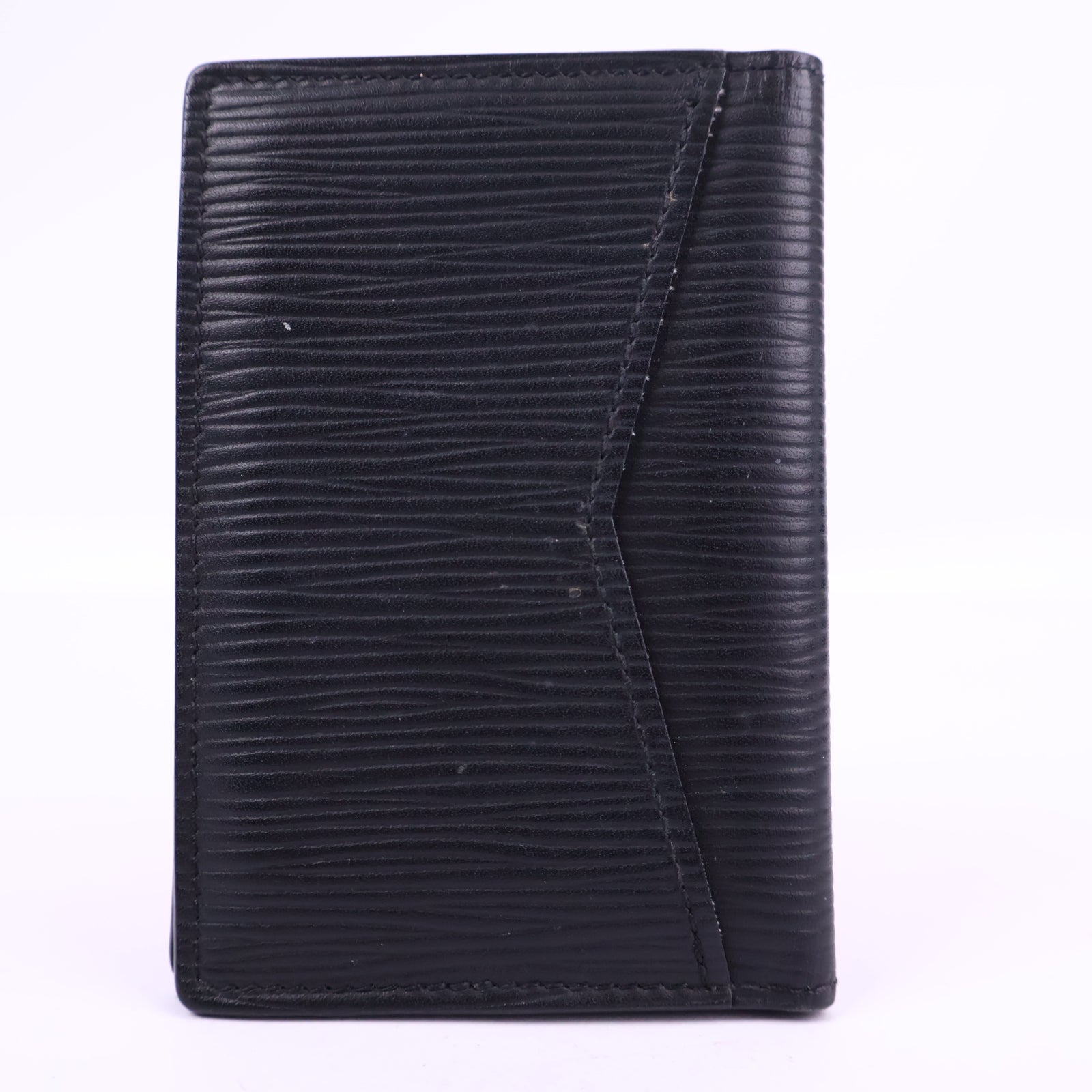 J3001 Louis Vuitton Card Holder Pocket Organizer | Pre-Owned Like New Black Epi leather