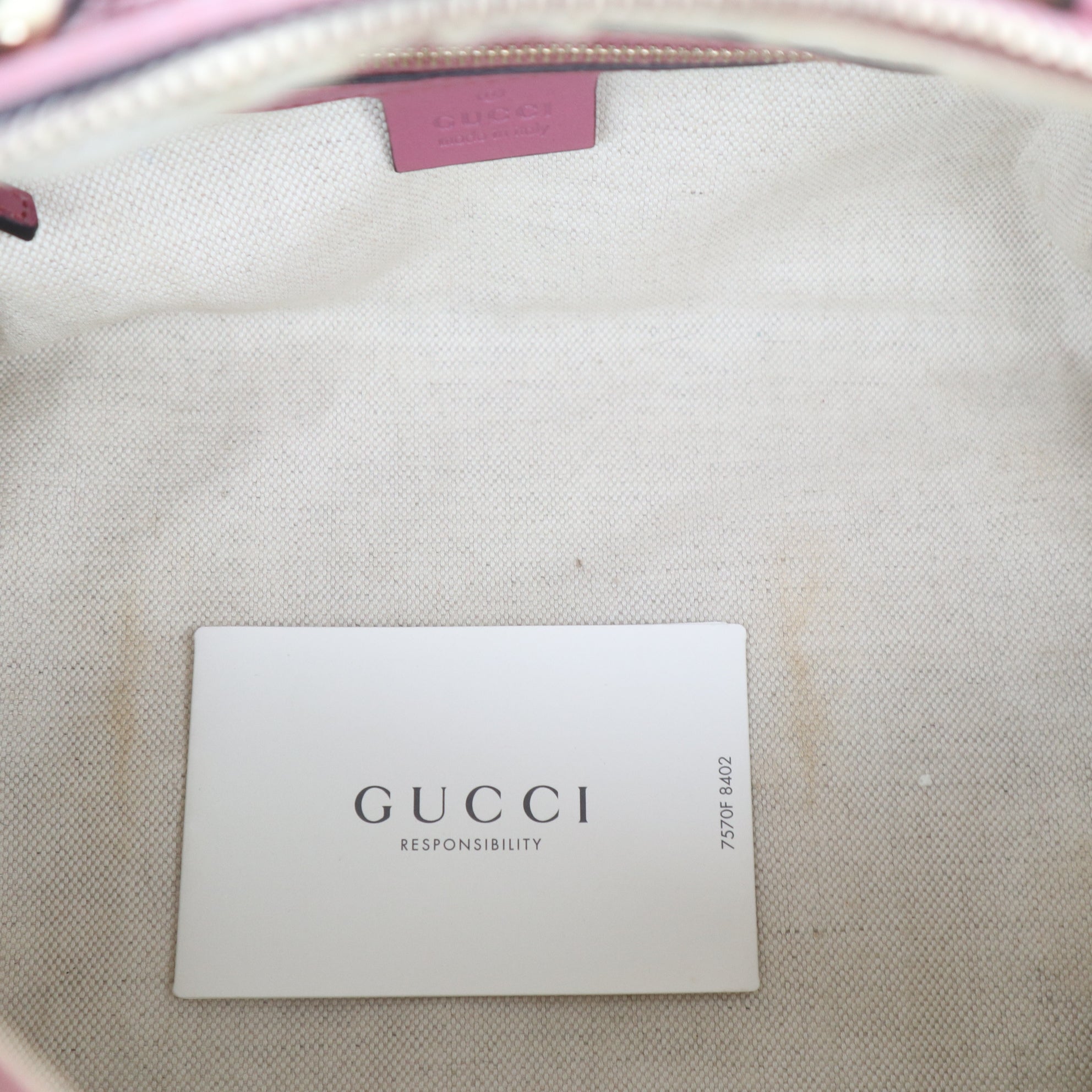 C1045 Gucci Small Microguccissima Joy Boston bag in Pink Leather-Pre Owned