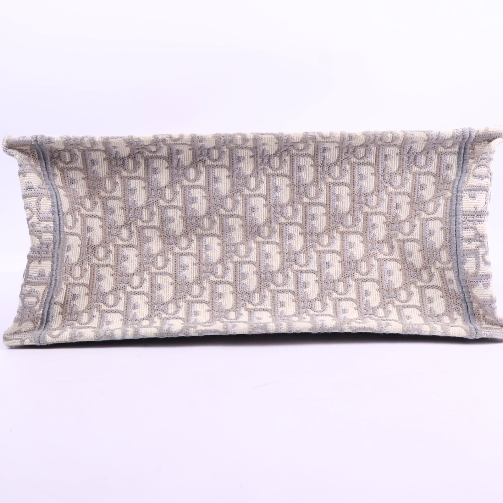 J3218 Christian Dior Tote Bag Book Tote | Pre-Owned Like New Grey Canvas Dior Oblique embroidery