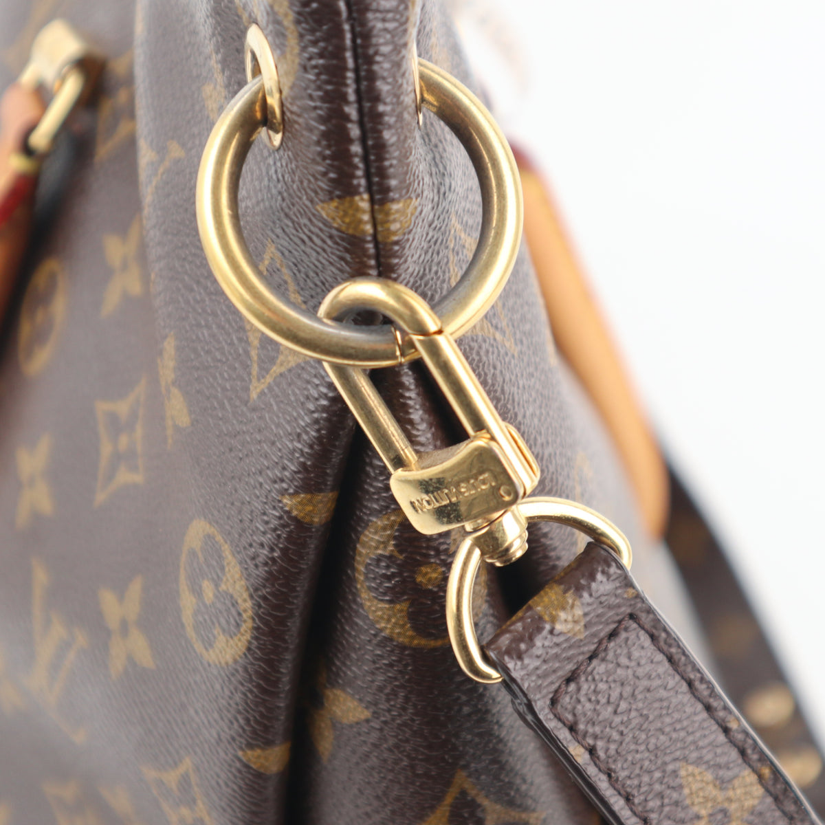 C2458 Louis Vuitton Shoulder Bag Pallas MM Monogram Canvas | Pre-Owned Very Good Brown Monogram Canvas