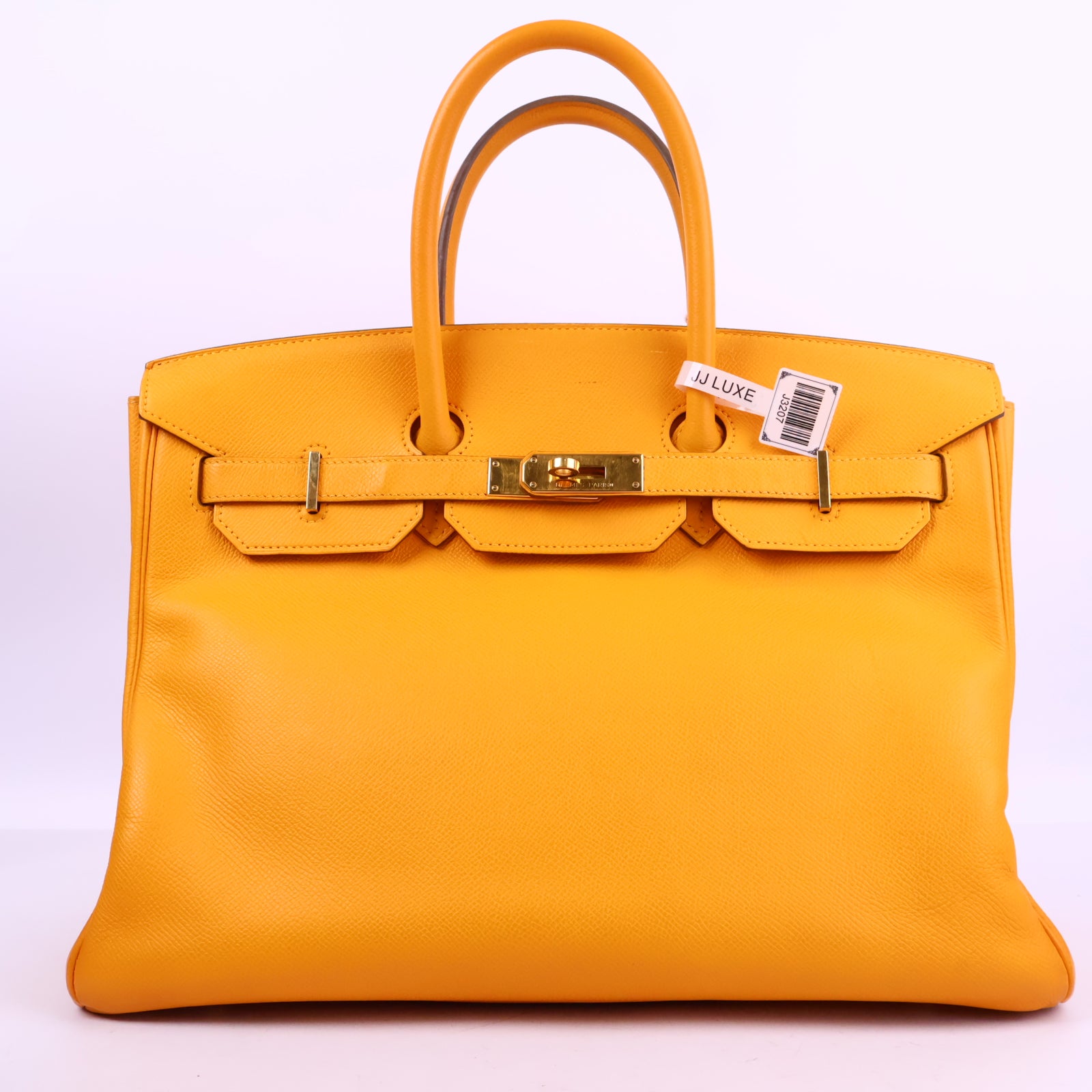 J3207 Hermes Top Handle Bag Birkin 35 | Pre-Owned Like New Soleil Yellow Epsom leather