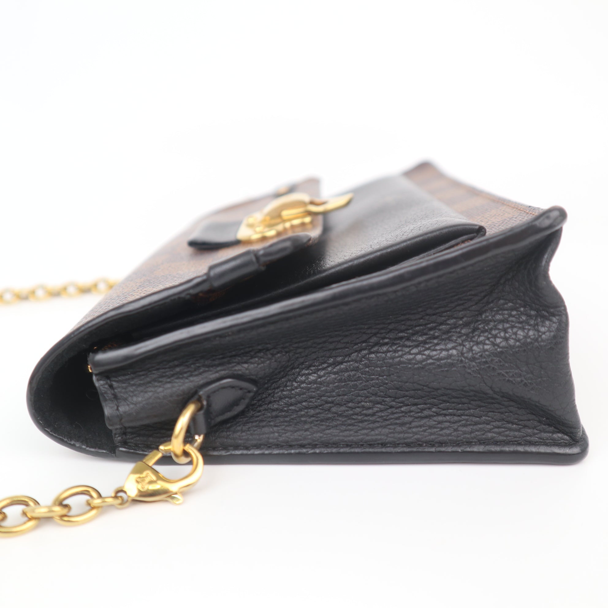 C1051 Louis Vuitton Vavin Chain Wallet NM Damier with Leather crossbody bag-Pre Owned