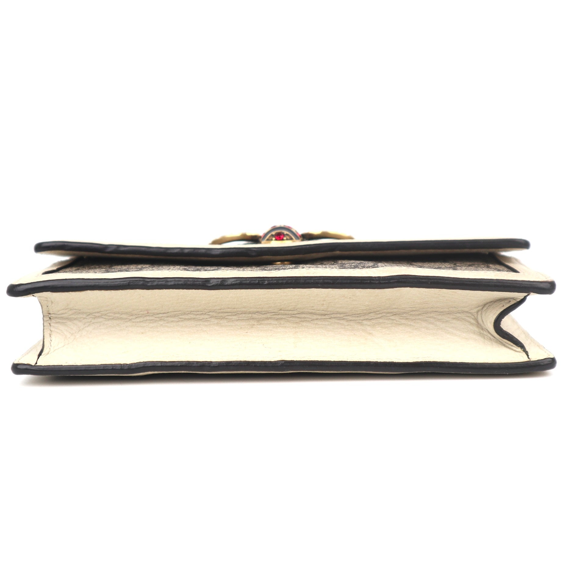 C1052 GUCCI GG Supreme Monogram Web Queen Margaret Chain Wallet-Pre Owned
