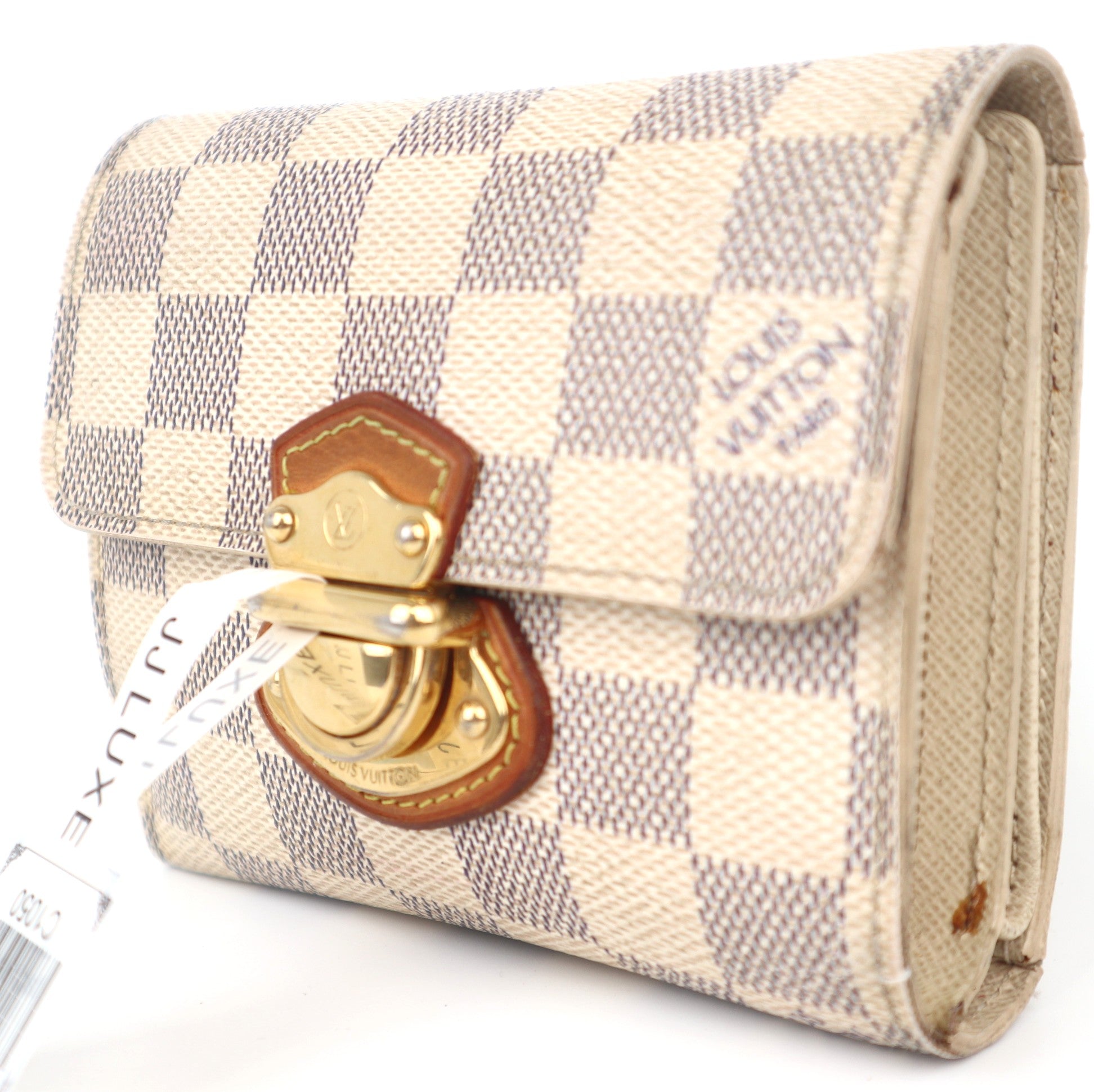 C1050 Louis Vuitton Joey Damier Azur Canvas Wallet-Pre Owned