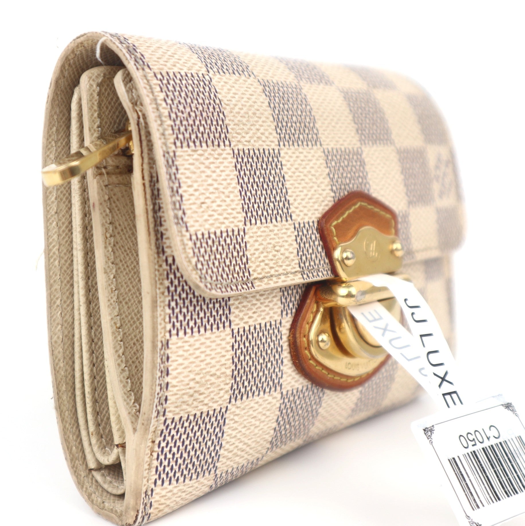 C1050 Louis Vuitton Joey Damier Azur Canvas Wallet-Pre Owned