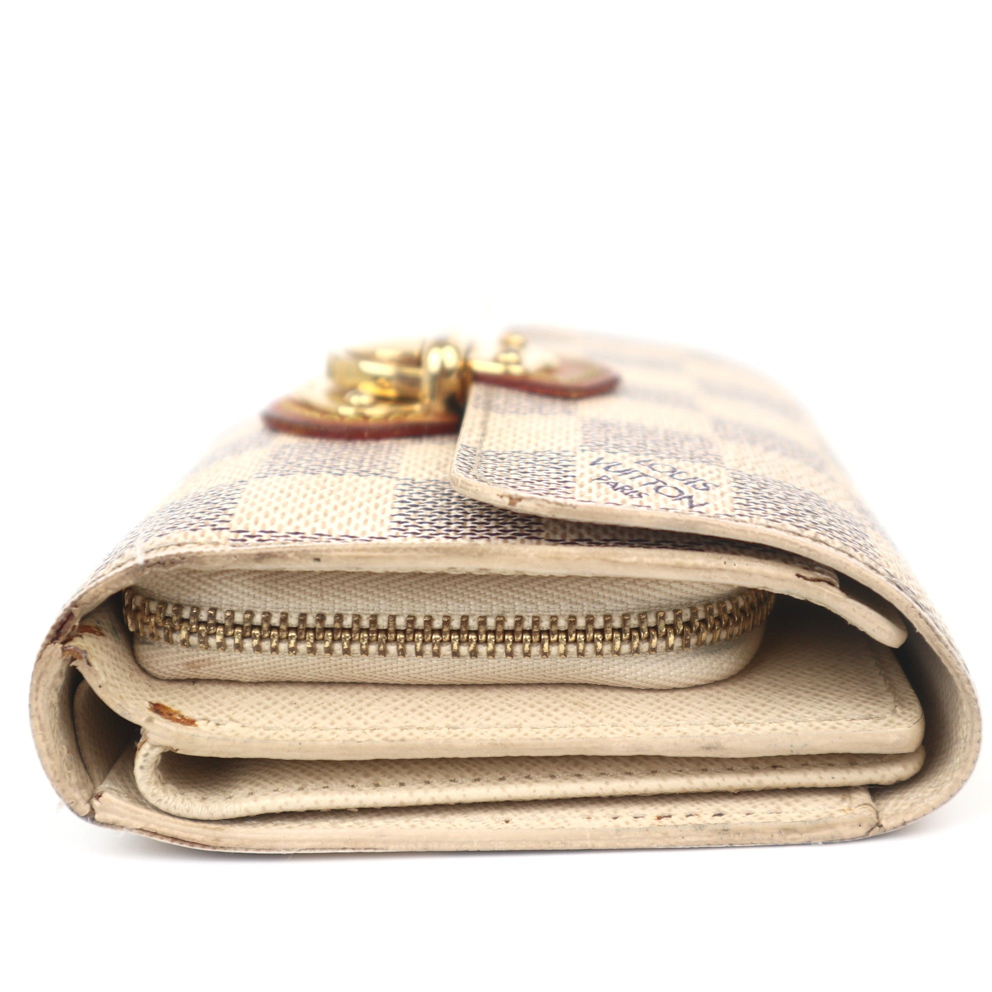 C1050 Louis Vuitton Joey Damier Azur Canvas Wallet-Pre Owned