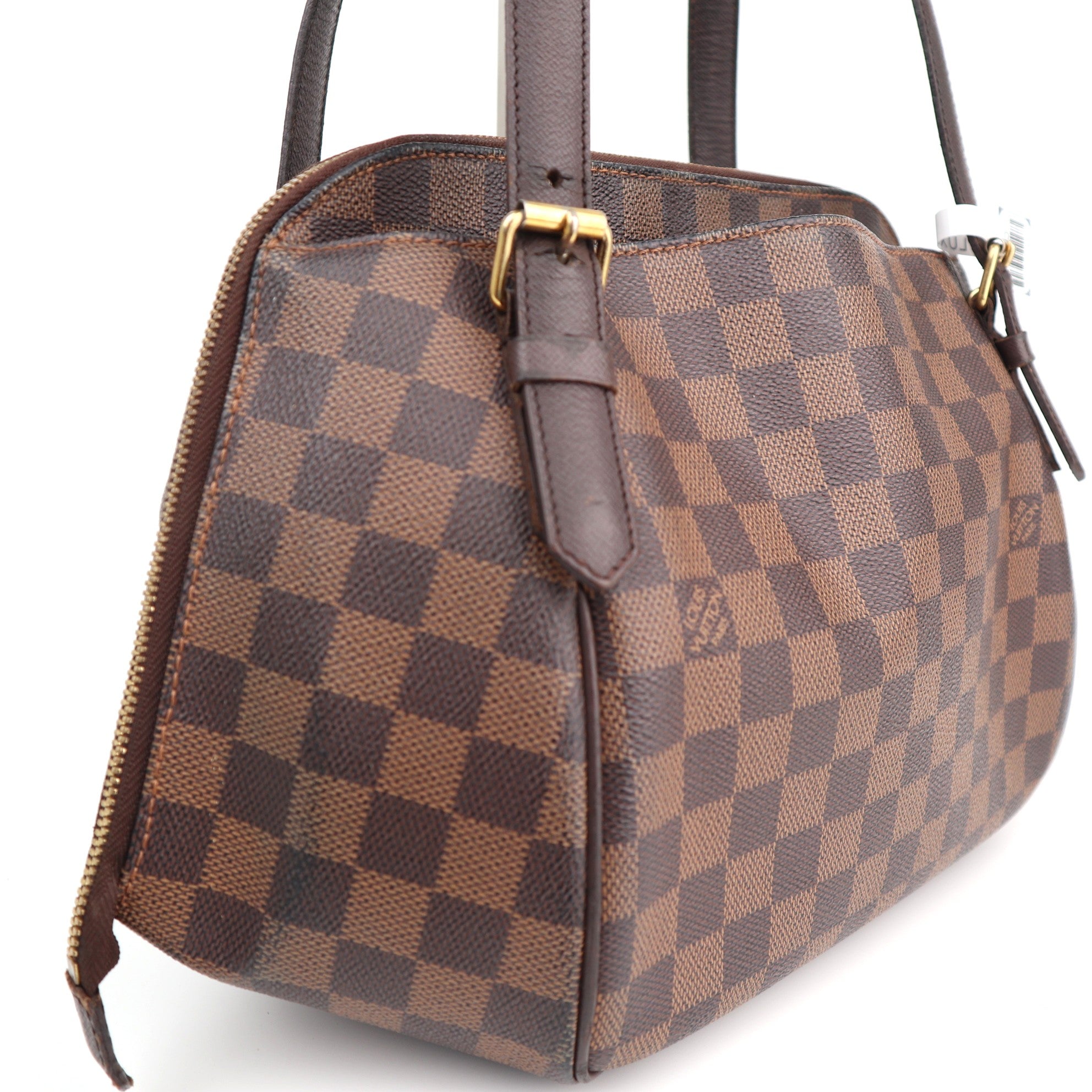 Louis Vuitton Damier Ebene Belem MM Shoulder Bag C1600 | Pre-Owned Good Brown Damier Ebene Canvas