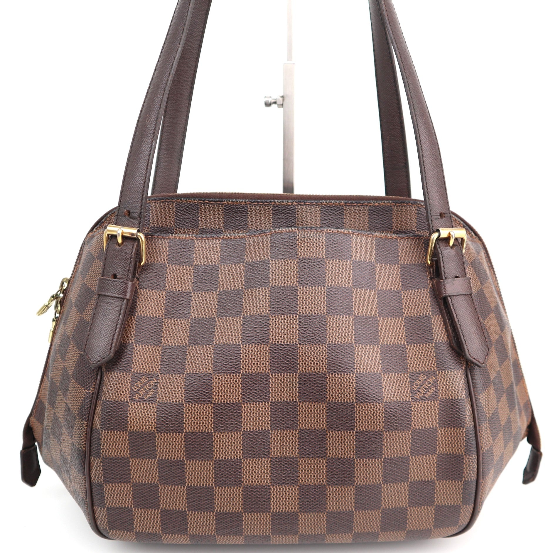 Louis Vuitton Damier Ebene Belem MM Shoulder Bag C1600 | Pre-Owned Good Brown Damier Ebene Canvas