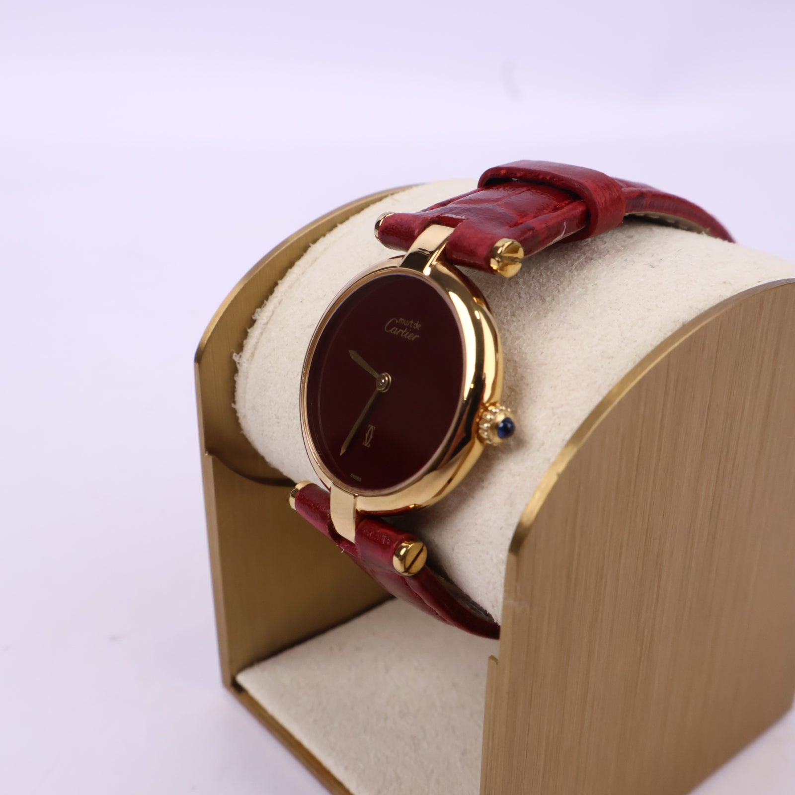J1074 Cartier Watch Must De Cartier Vendome w/Papers | Pre-Owned Metallic Leather/Plain