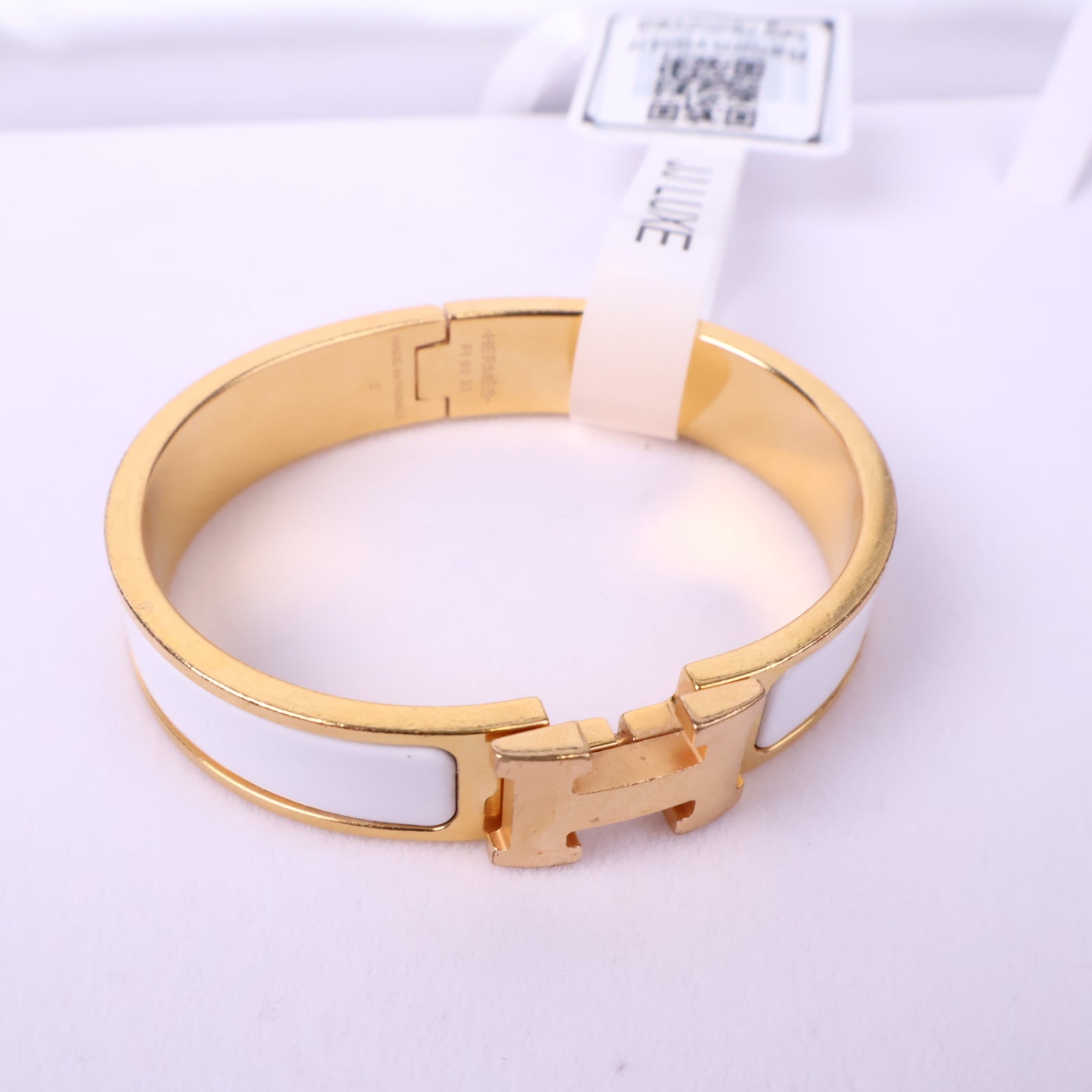 J1076 Hermes Bracelet Paris Clic H White Gold Bracelet | Pre-Owned White Gold White Gold/Plain