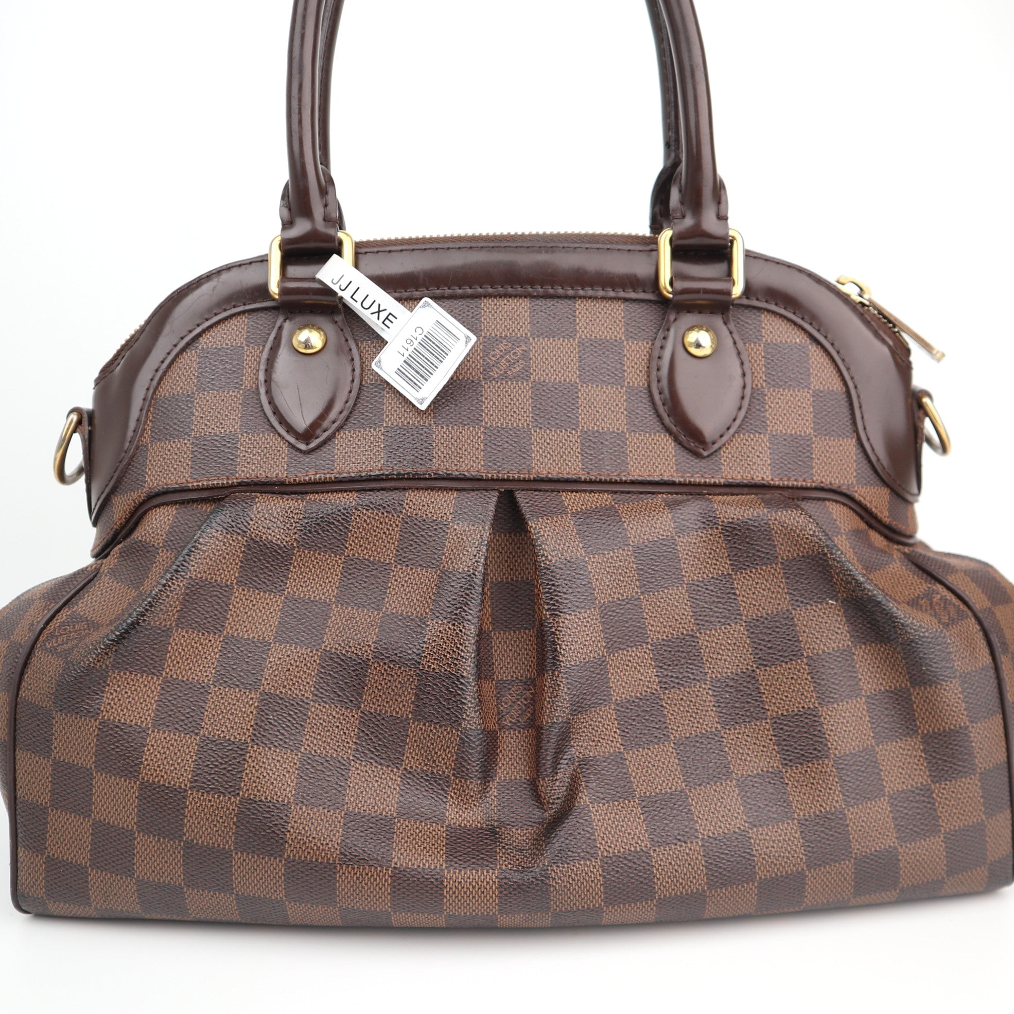 Louis Vuitton Damier Ebene Trevi PM Shoulder Bag C1611 | Pre-Owned Excellent Brown Damier Ebene Canvas