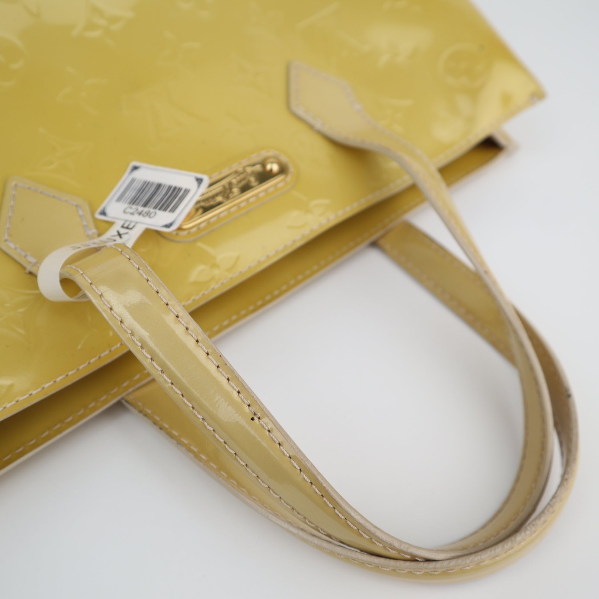 C2480 Louis Vuitton Shoulder Bag Monogram Vernis Wilshire PM Yellow | Pre-Owned Very Good Yellow Vernis patent leather Monogram