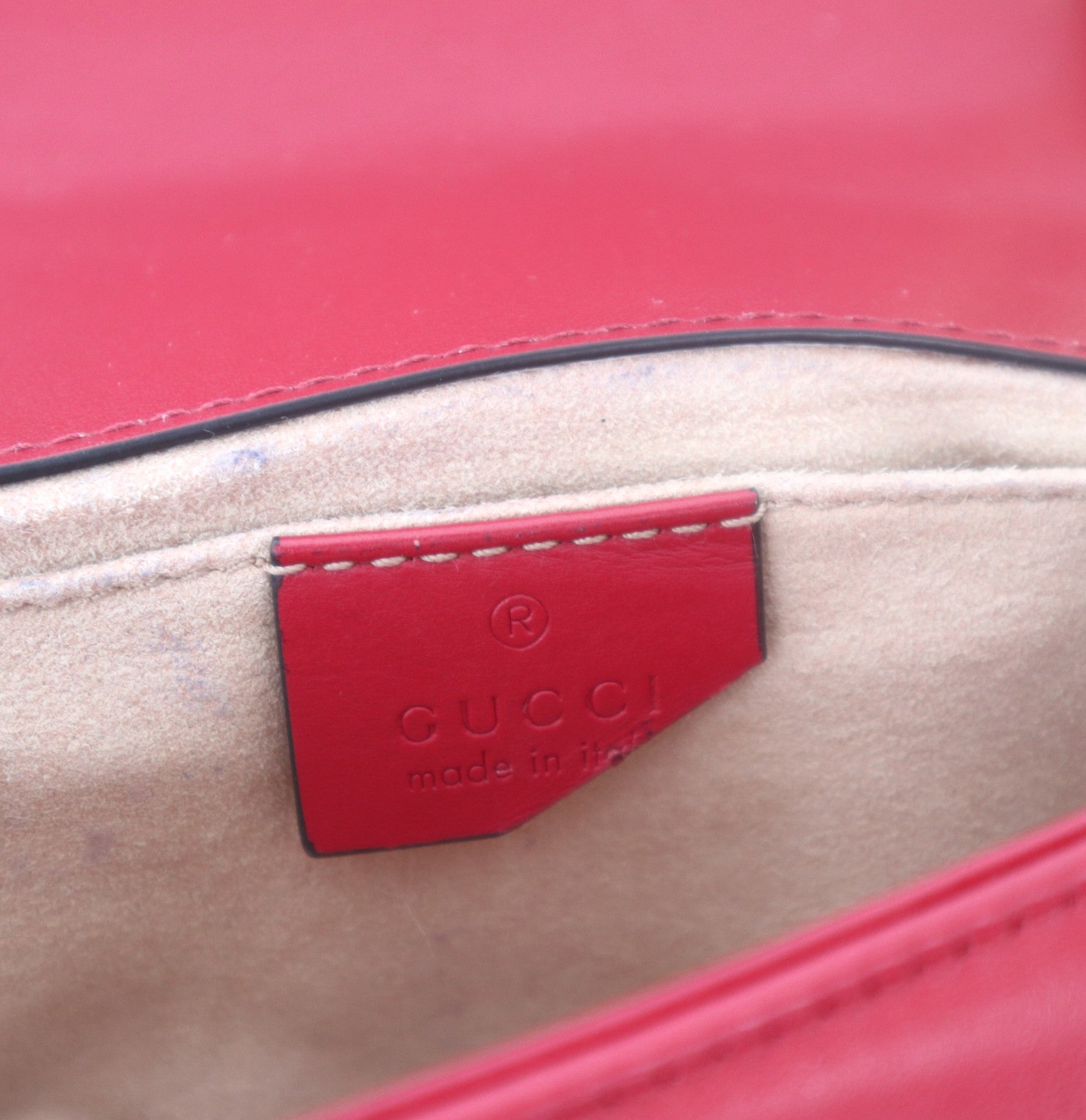 C1064 GG Marmont Bag Collection Red Leather Shoulder Bag-Pre Owned