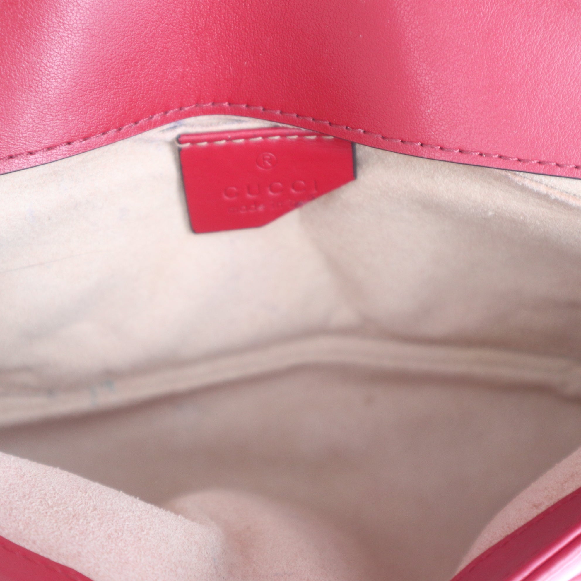 C1064 GG Marmont Bag Collection Red Leather Shoulder Bag-Pre Owned