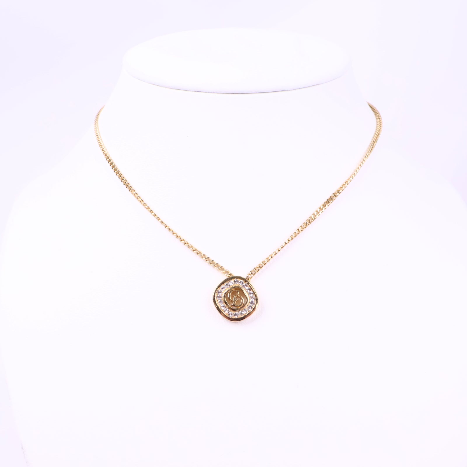 J3080 Christian Dior Necklace Logo | Pre-Owned Metal Dior logo