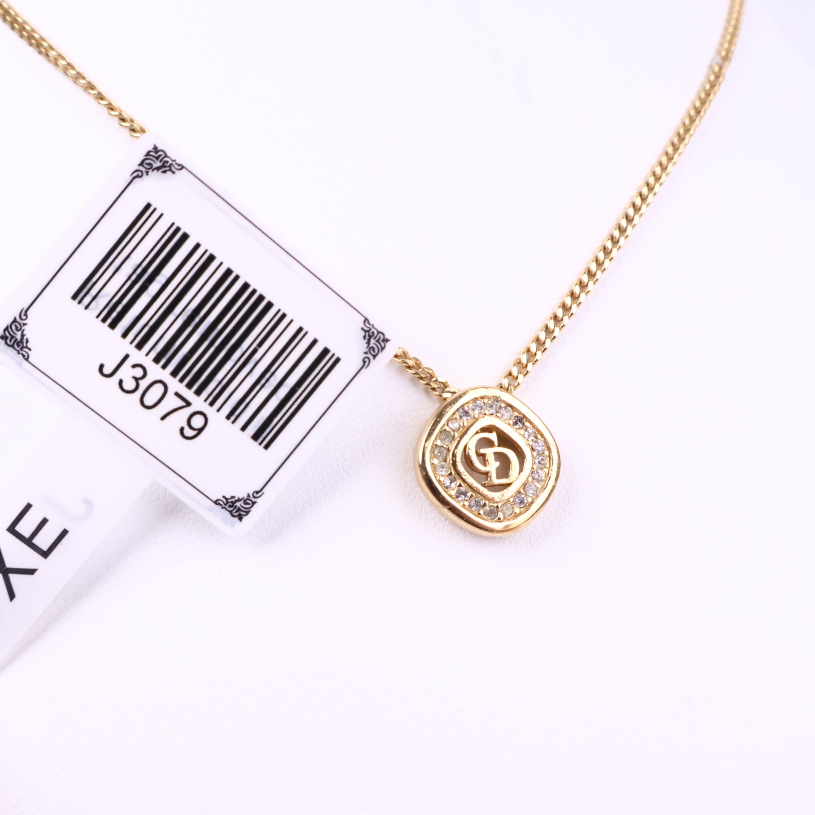 J3079 Christian Dior Necklace Logo | Pre-Owned Metal Dior logo