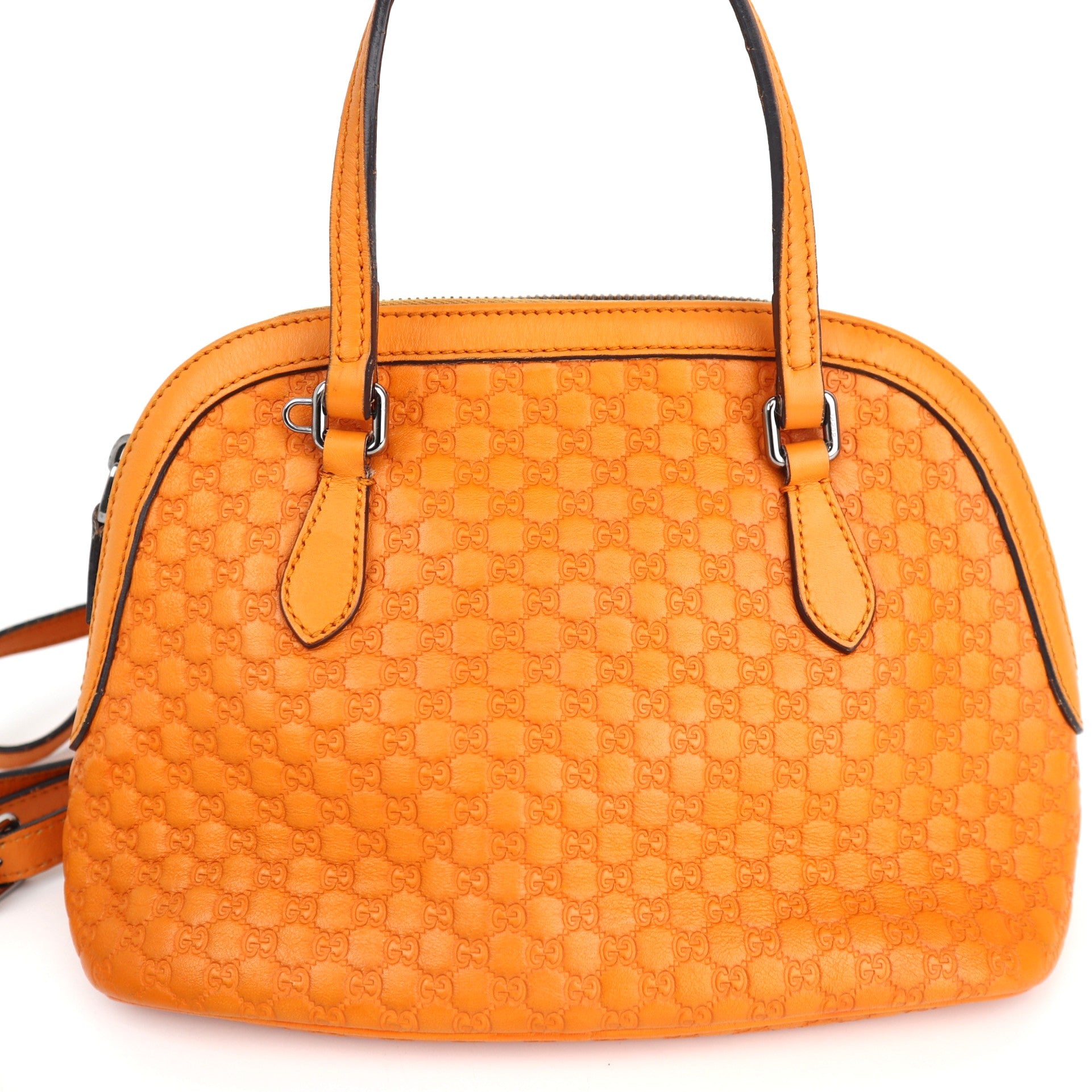 C2484 Gucci Top Handle Bag Microguccissima Mini Dome Bag Orange | Pre-Owned Excellent Orange Leather GG