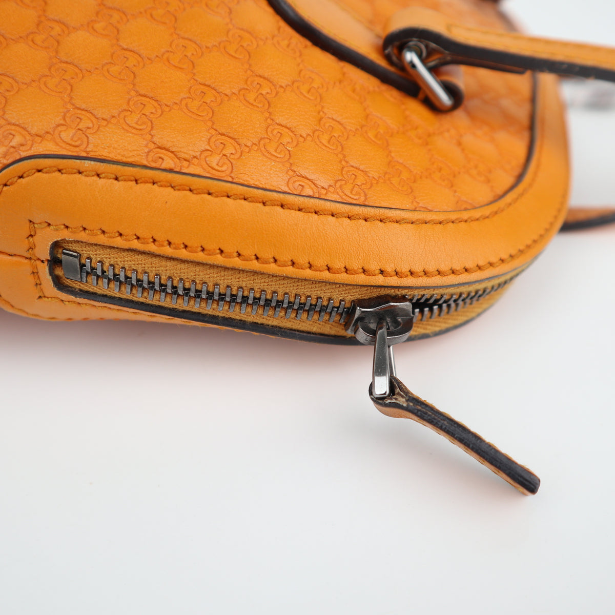 C2484 Gucci Top Handle Bag Microguccissima Mini Dome Bag Orange | Pre-Owned Excellent Orange Leather GG