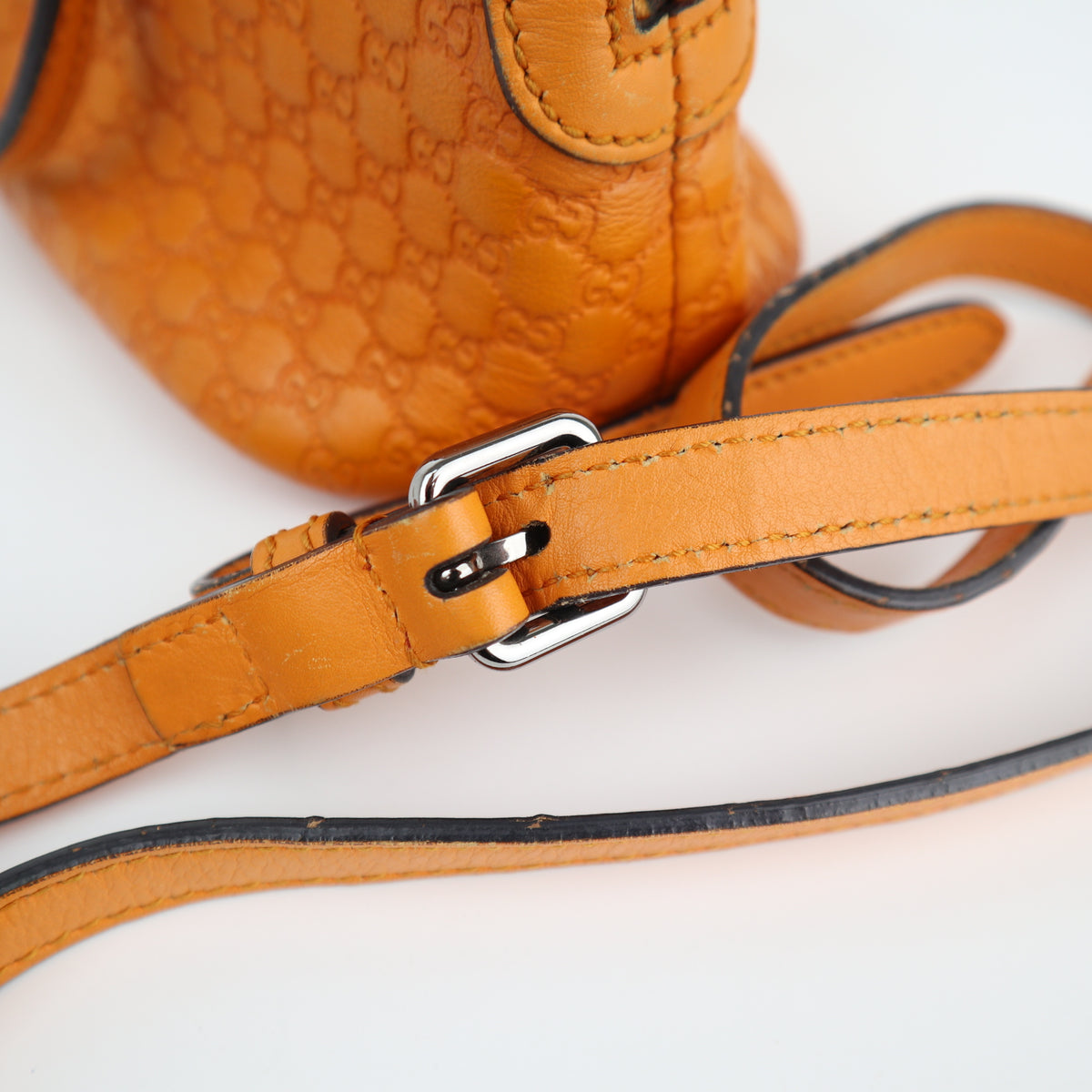 C2484 Gucci Top Handle Bag Microguccissima Mini Dome Bag Orange | Pre-Owned Excellent Orange Leather GG