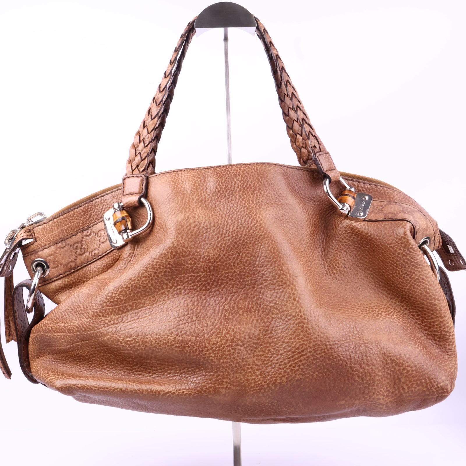 J2934 Gucci Shoulder Bag Bamboo Bar | Pre-Owned Calfskin leather Plain