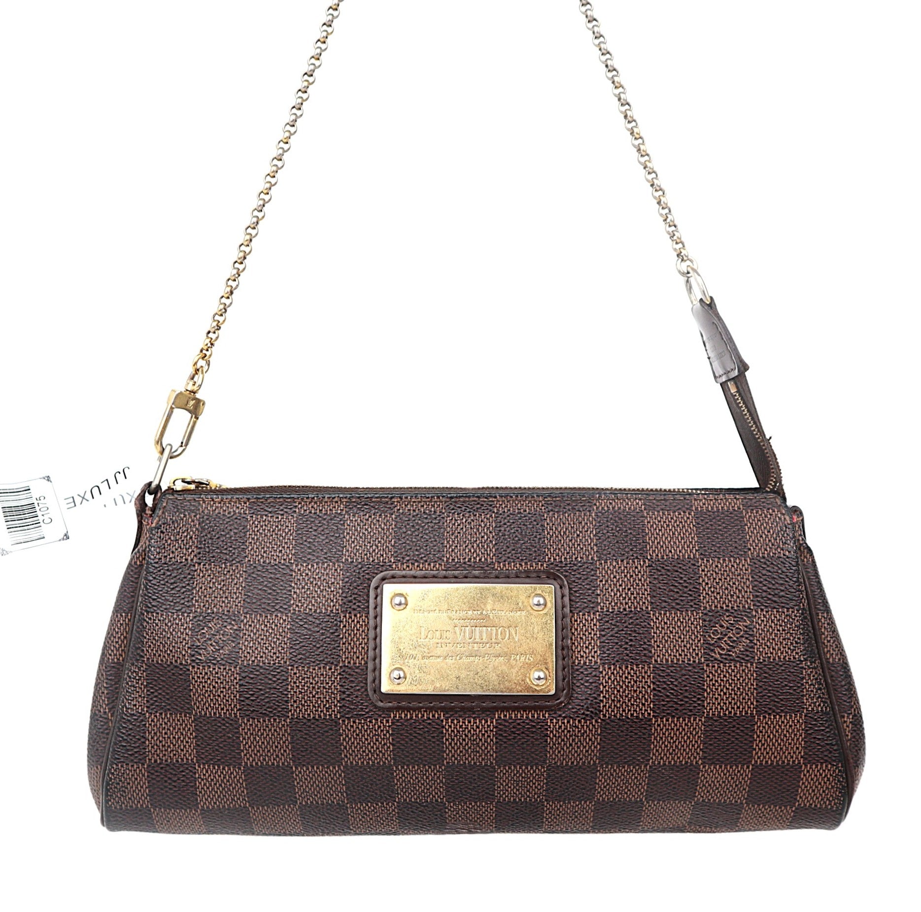 C1075 Louis Vuitton Damier Ebene Canvas Eva Pochette-Pre Owned