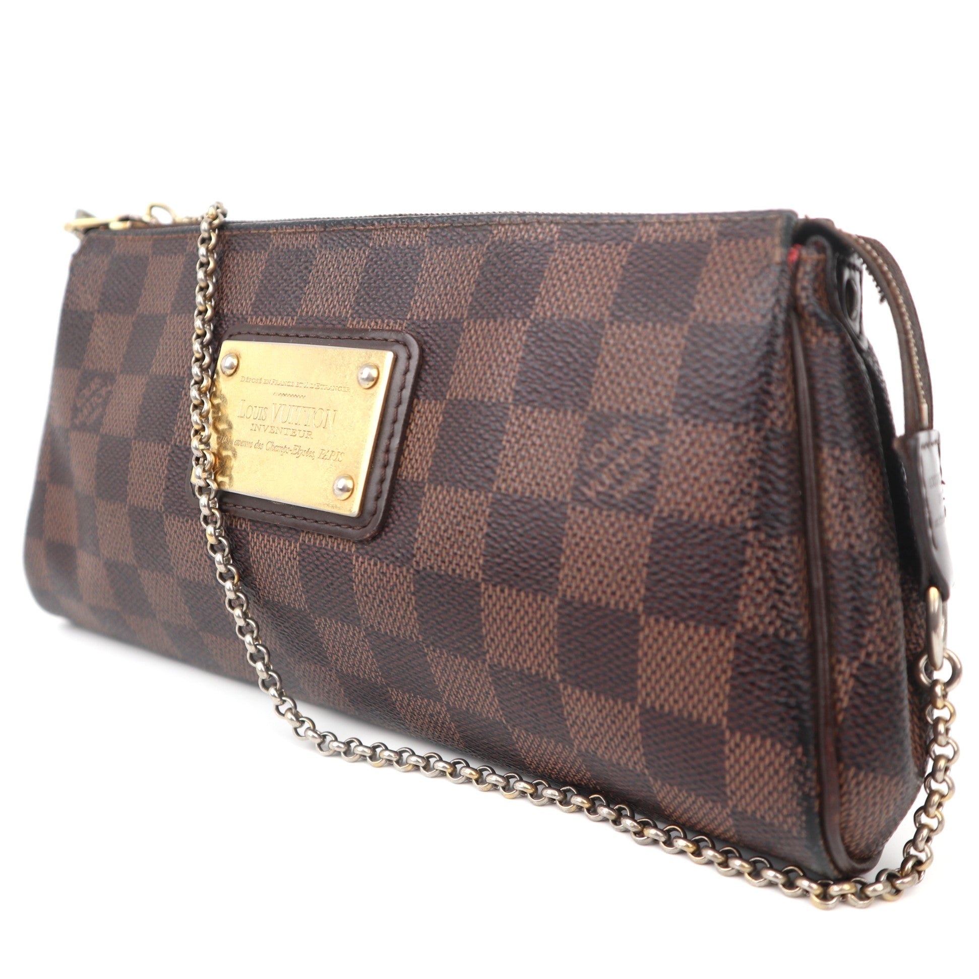 C1075 Louis Vuitton Damier Ebene Canvas Eva Pochette-Pre Owned