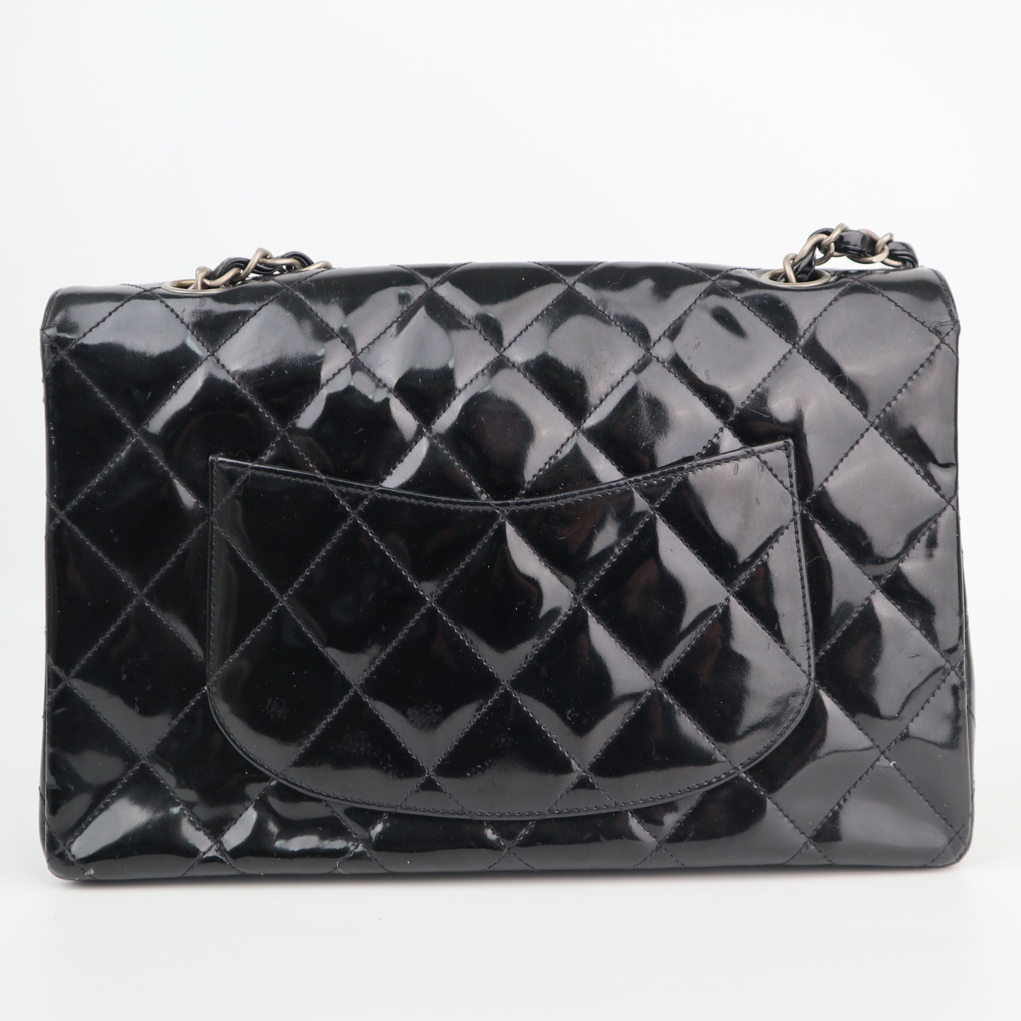 Chanel Black Quilted Patent Leather Coco Shine Flap Bag Shoulder Bag C1635 | Pre-Owned Very Good Black Quilted Leather, Patent leather