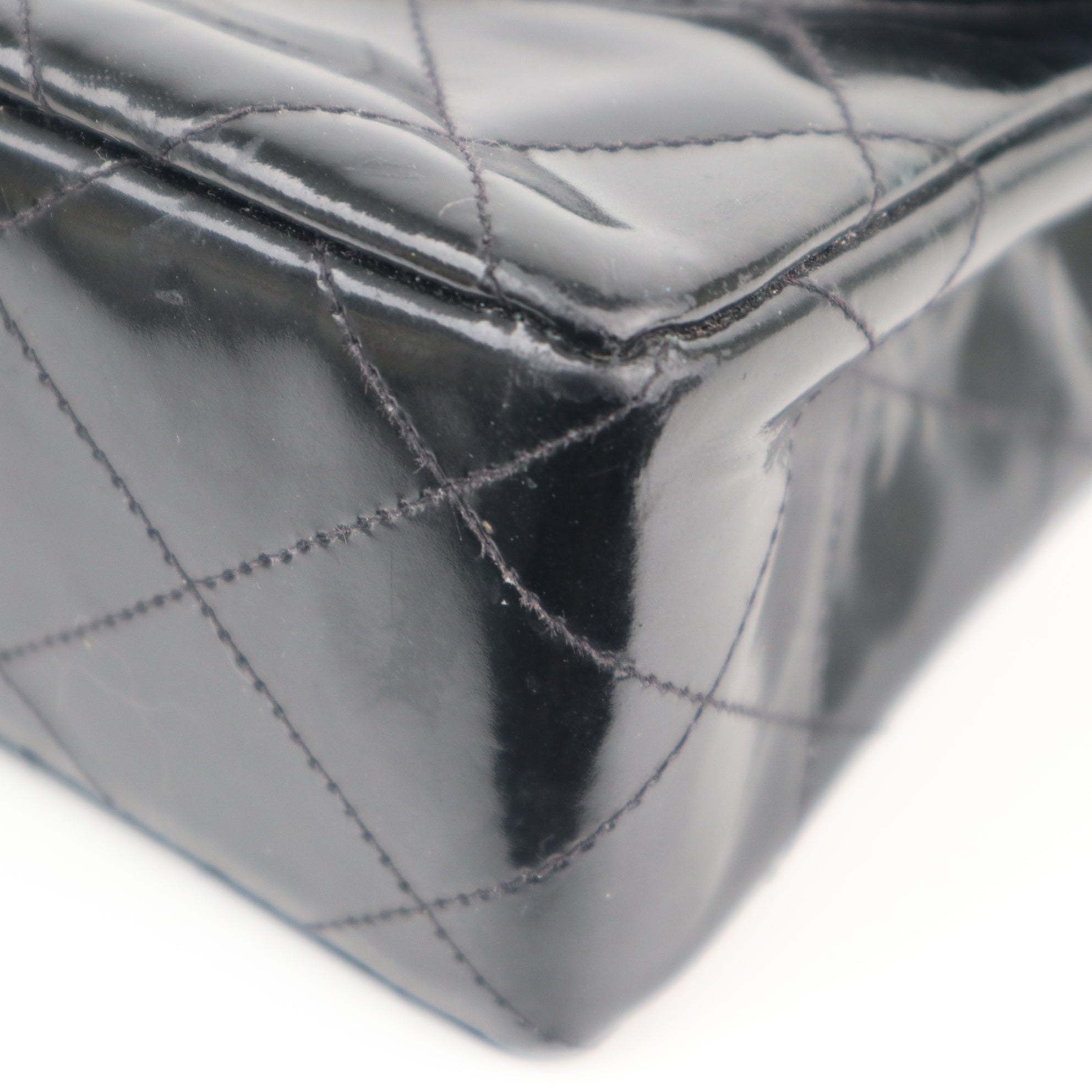 Chanel Black Quilted Patent Leather Coco Shine Flap Bag Shoulder Bag C1635 | Pre-Owned Very Good Black Quilted Leather, Patent leather