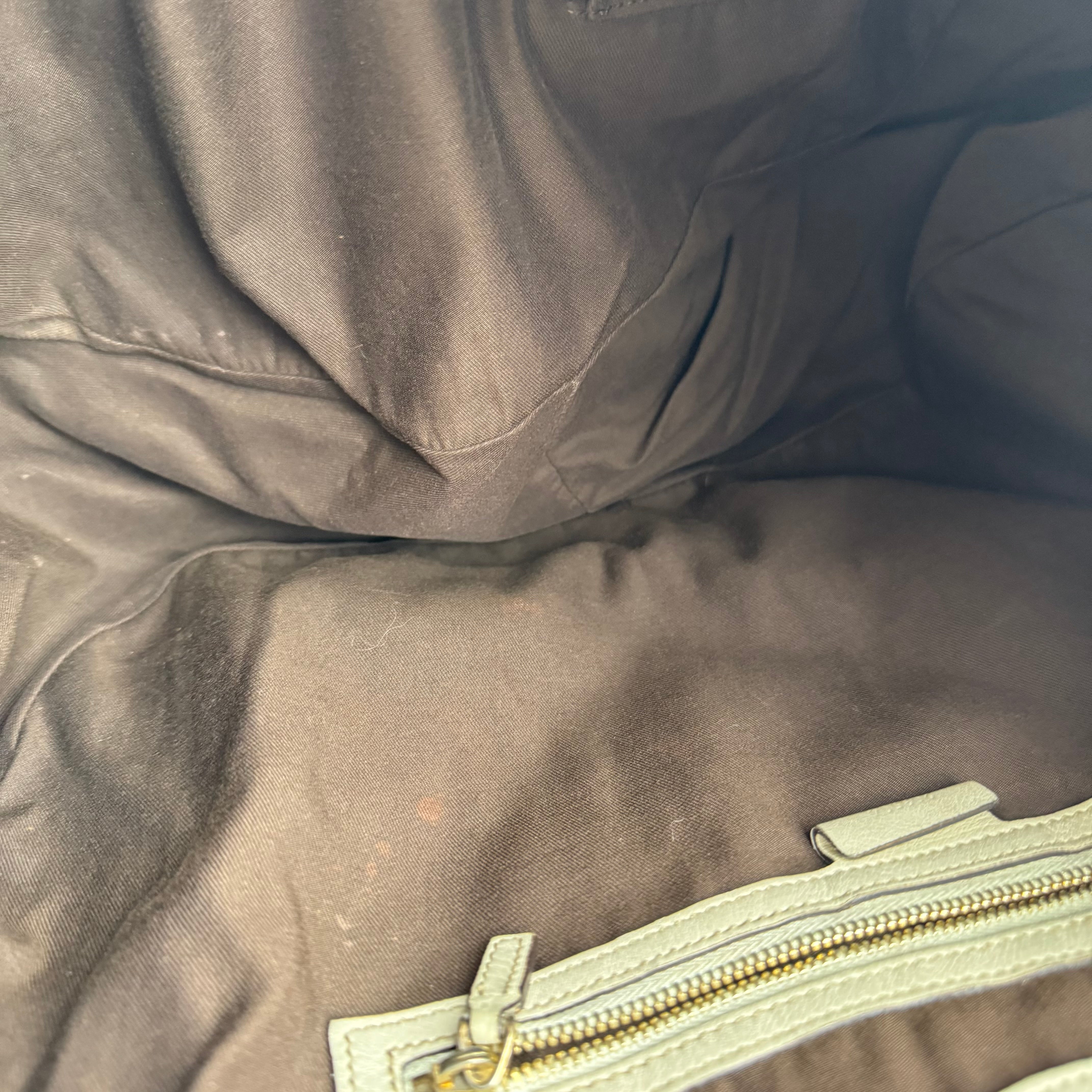 J1379 Gucci Beige/White GG Canvas Charlotte Tote Bag- Pre Owned