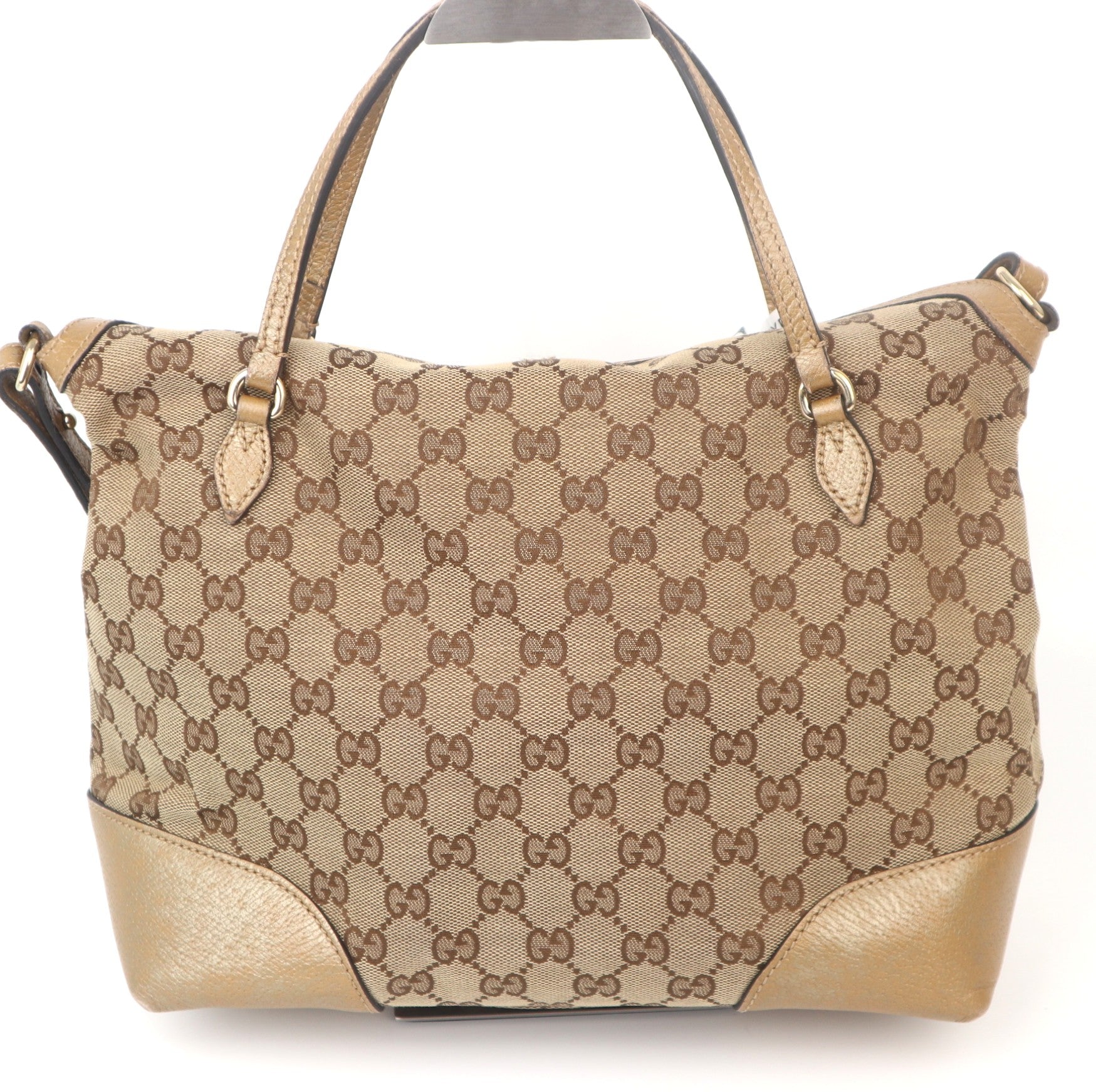 C1083 Gucci GG Canvas Bree Brown Handle Bags-Pre Owned