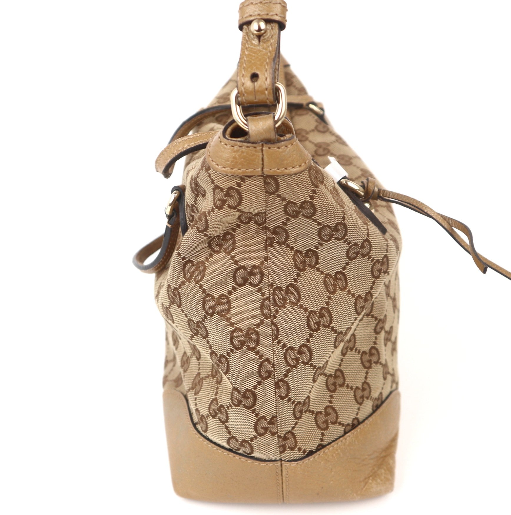 C1083 Gucci GG Canvas Bree Brown Handle Bags-Pre Owned