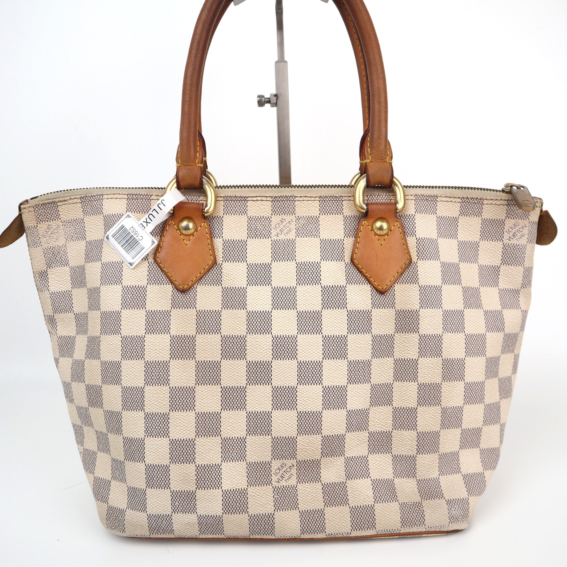 Louis Vuitton Damier Azur Saleya PM Shoulder Bag C1652 | Pre-Owned Very Good Brown Damier Canvas