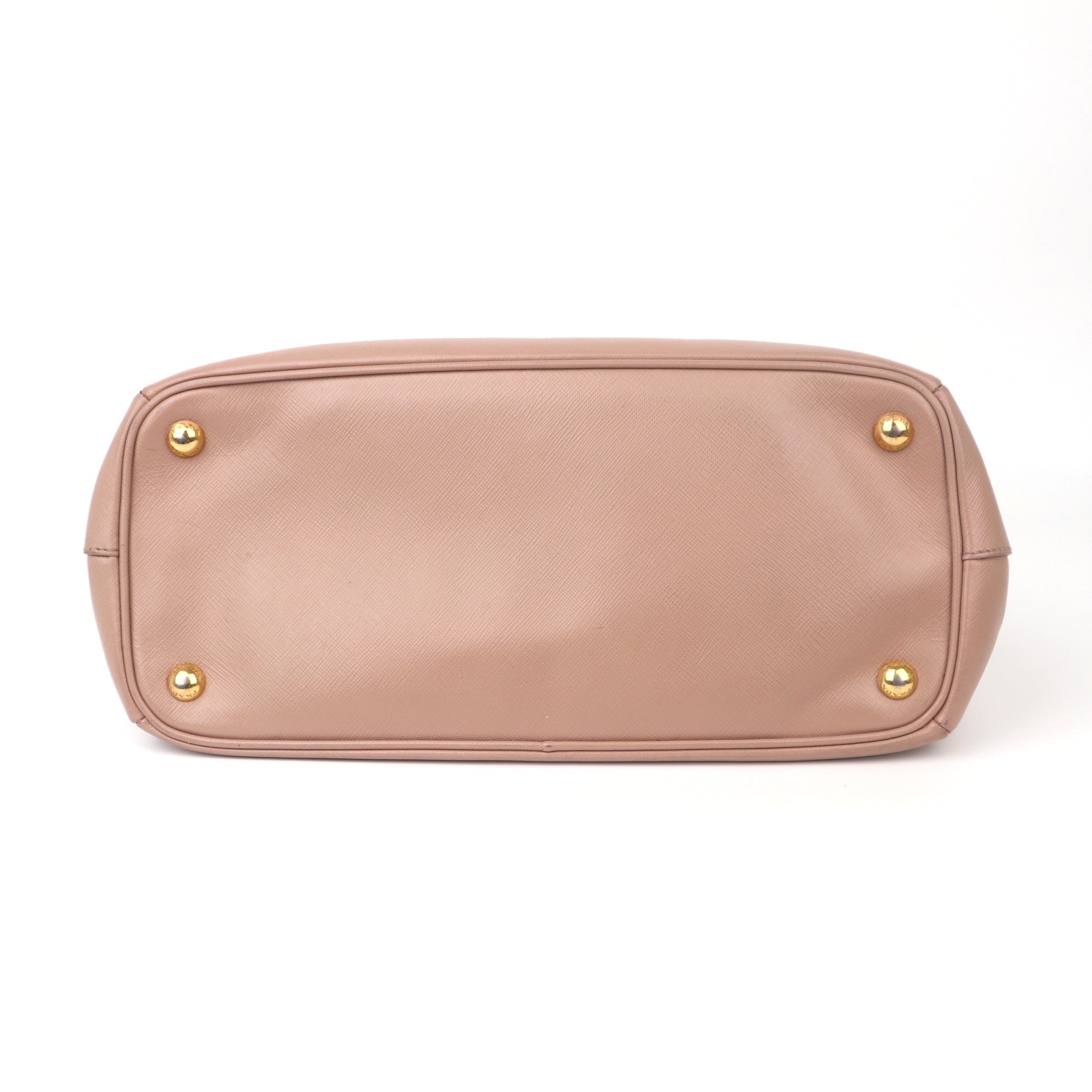C1089 Prada Light Pink Saffiano Lux Leather Medium Double Zip Tote-Pre Owned