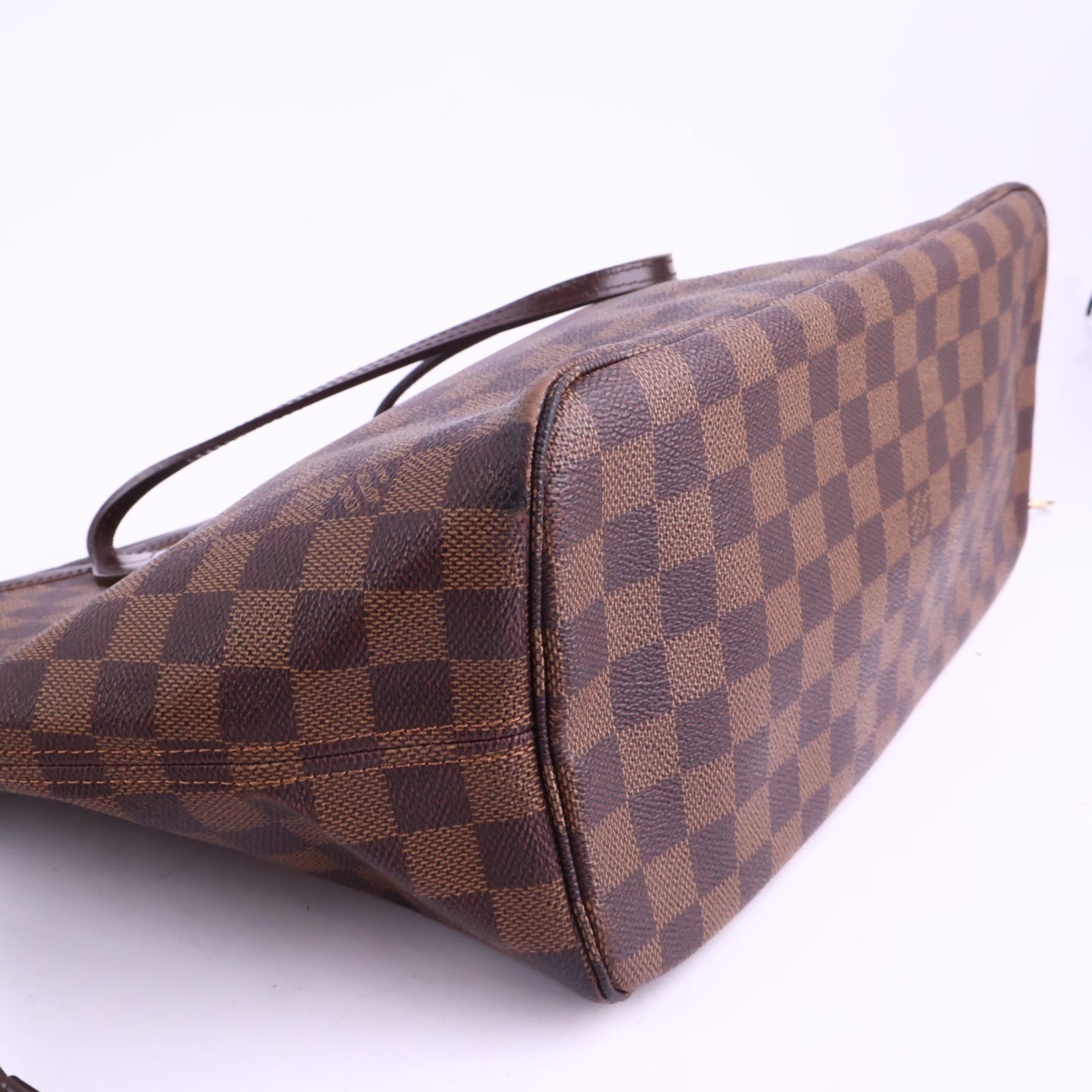 J2927 Louis Vuitton Shoulder Bag Damier Ebene Neverfull MM | Pre-Owned Brown Damier Ebene Coated Canvas; Leather